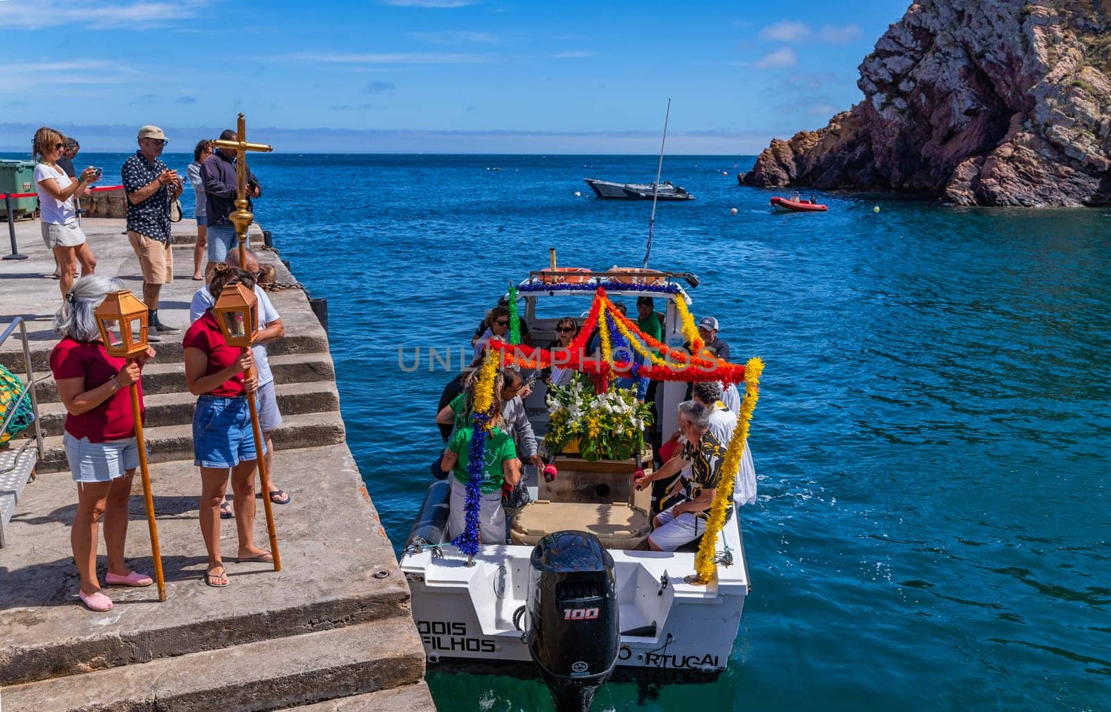Berlenga island, Portugal: June 22, 2024: Festival in Honor of Saint John the Baptist, in Berlenga island, Peniche. Portugal