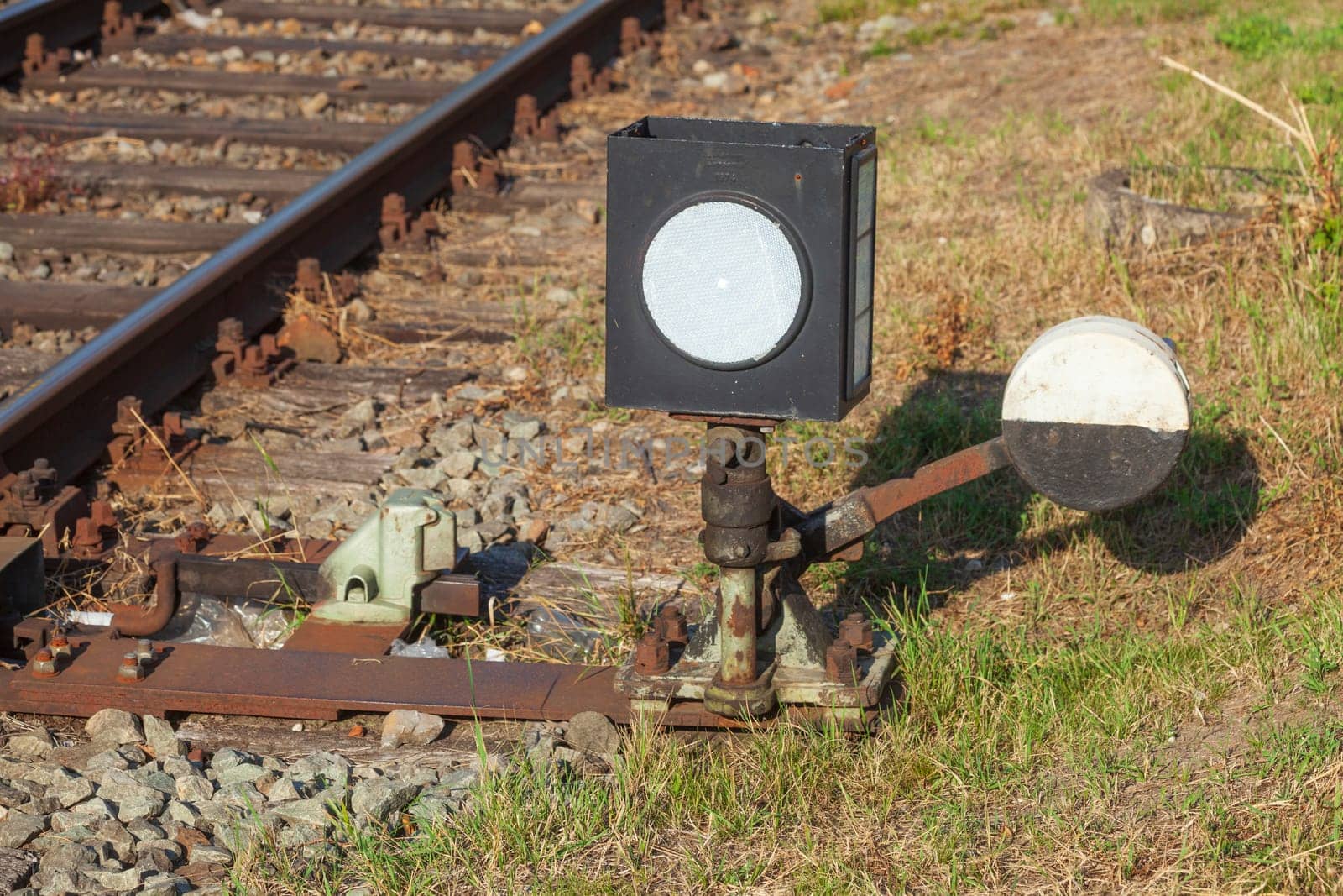 Old railroad switch with rail, Germany