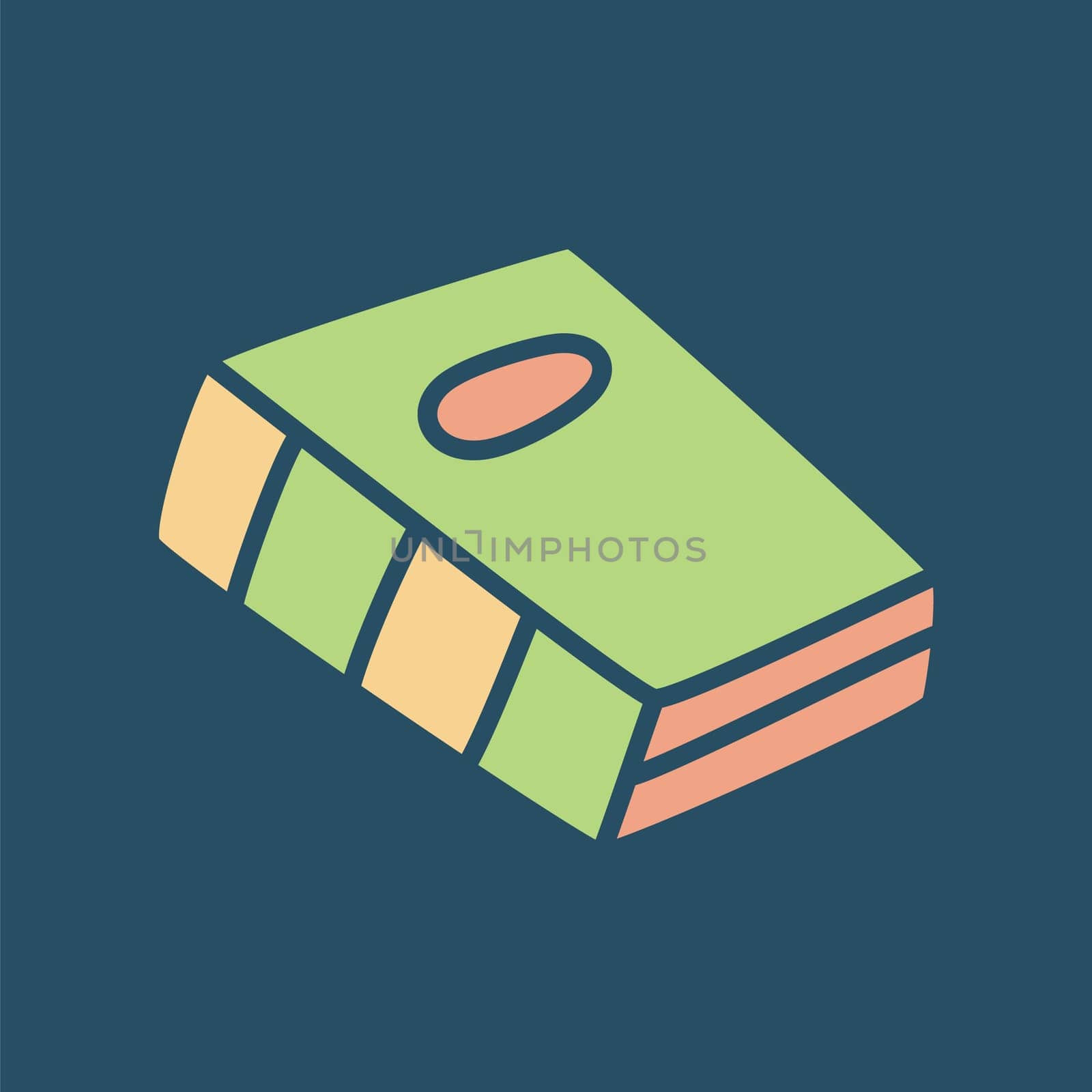 Doodle book icon hand drawn in a modern minimalistic style. Knowledge and education symbol on dark background. Vector illustration
