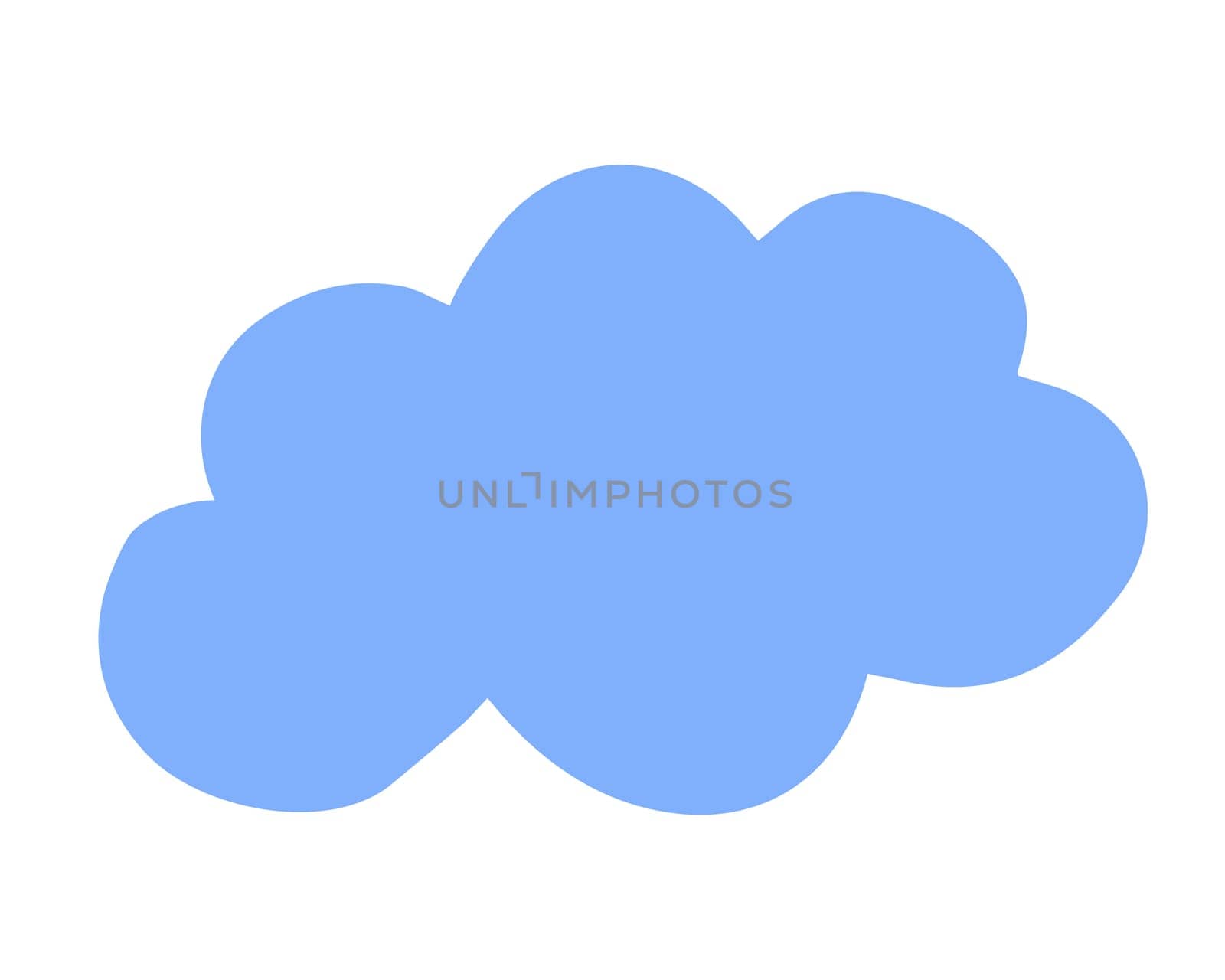 Cloud hand painted with brush. Doodle cloud icon isolated on white background. Vector illustration