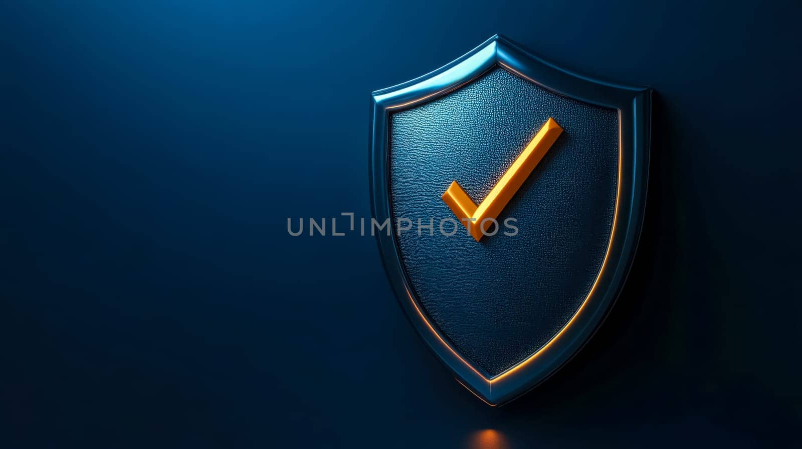 Shield with a check mark symbolizes security and trust in the digital world, perfect for cybersecurity concepts