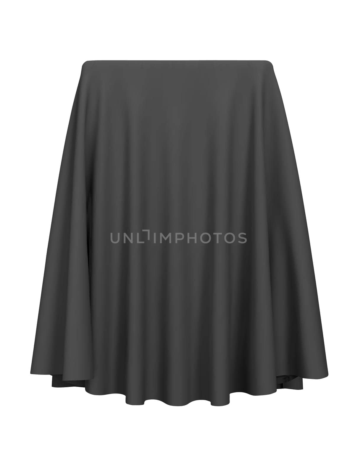 Black fabric covering a cube or rectangular shape, isolated on white background. Can be used as a stand for product display, draped table. Vector illustration