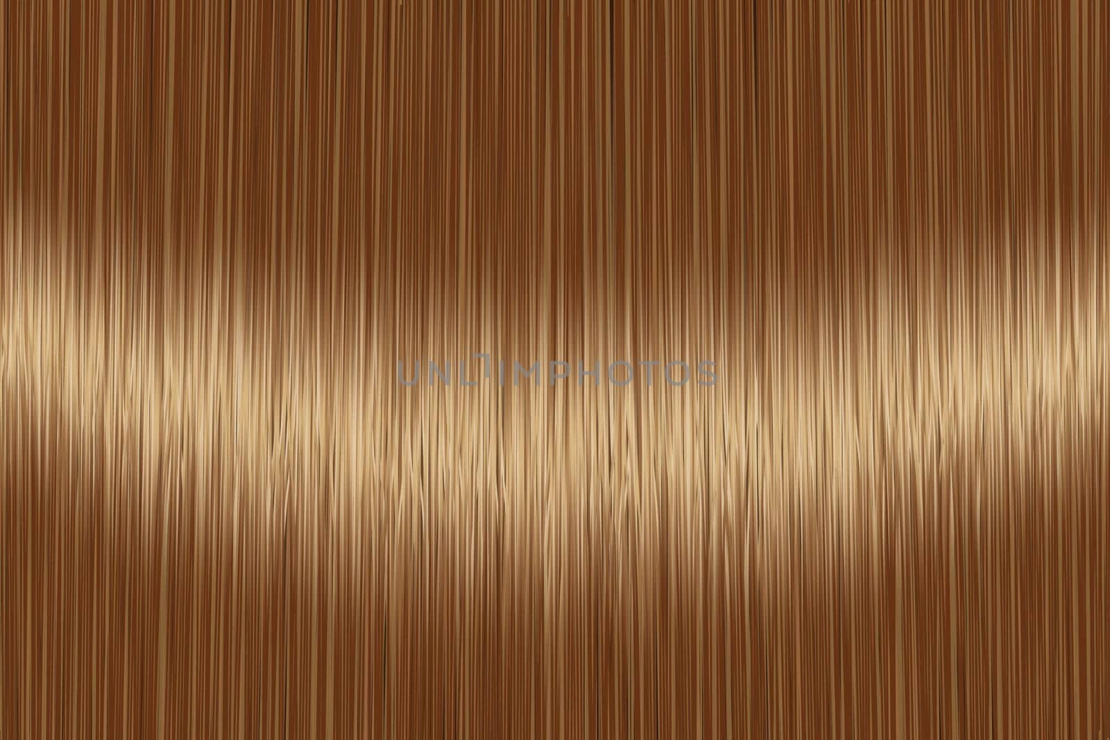 Realistic brown brunette straight hair texture with glossy shiny detail. Vector illustration.