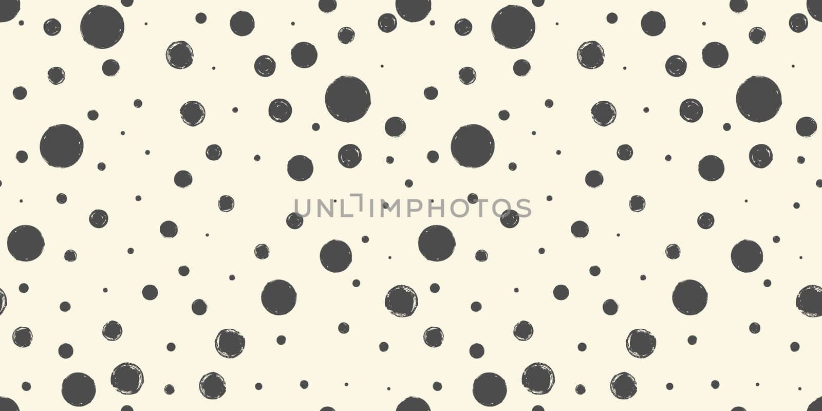 Seamless pattern with grunge circles hand painted with ink. Vector illustration