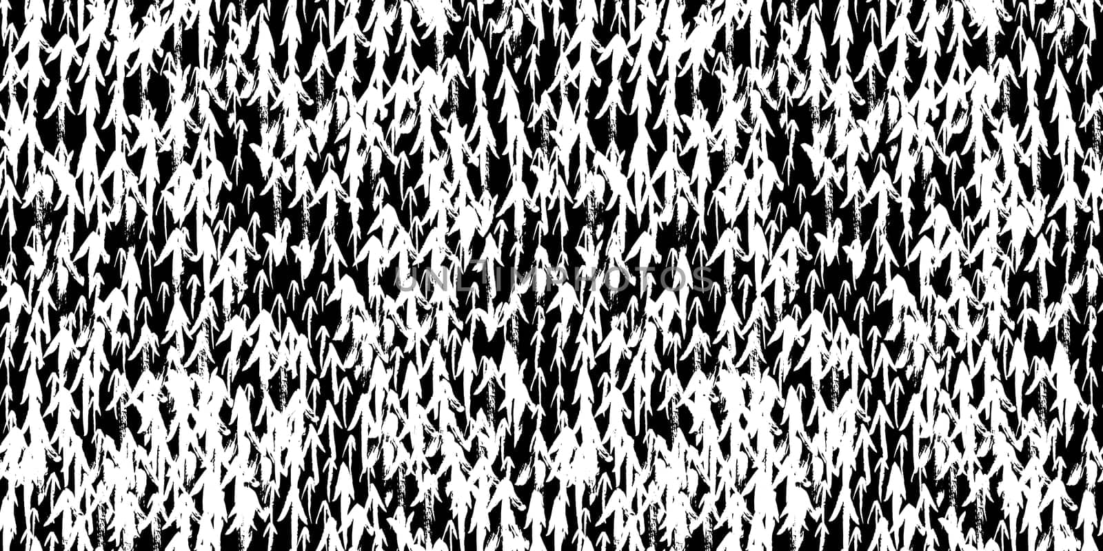 Seamless pattern with random arrows going up . Black white random brush strokes. Vector illustration