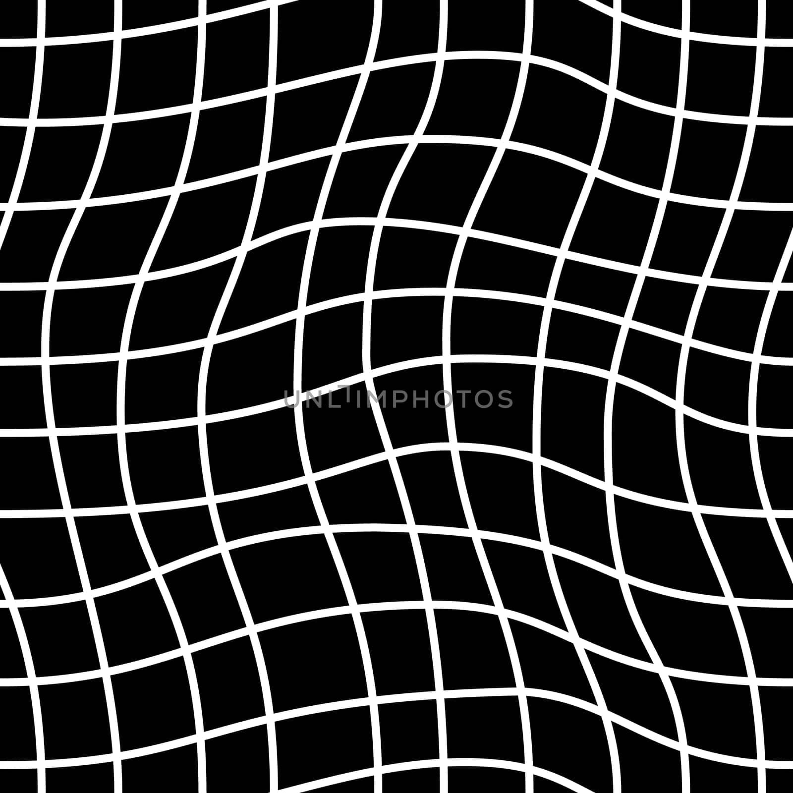 Seamless geometric pattern. Waves and circles in black and white. Vector illustration