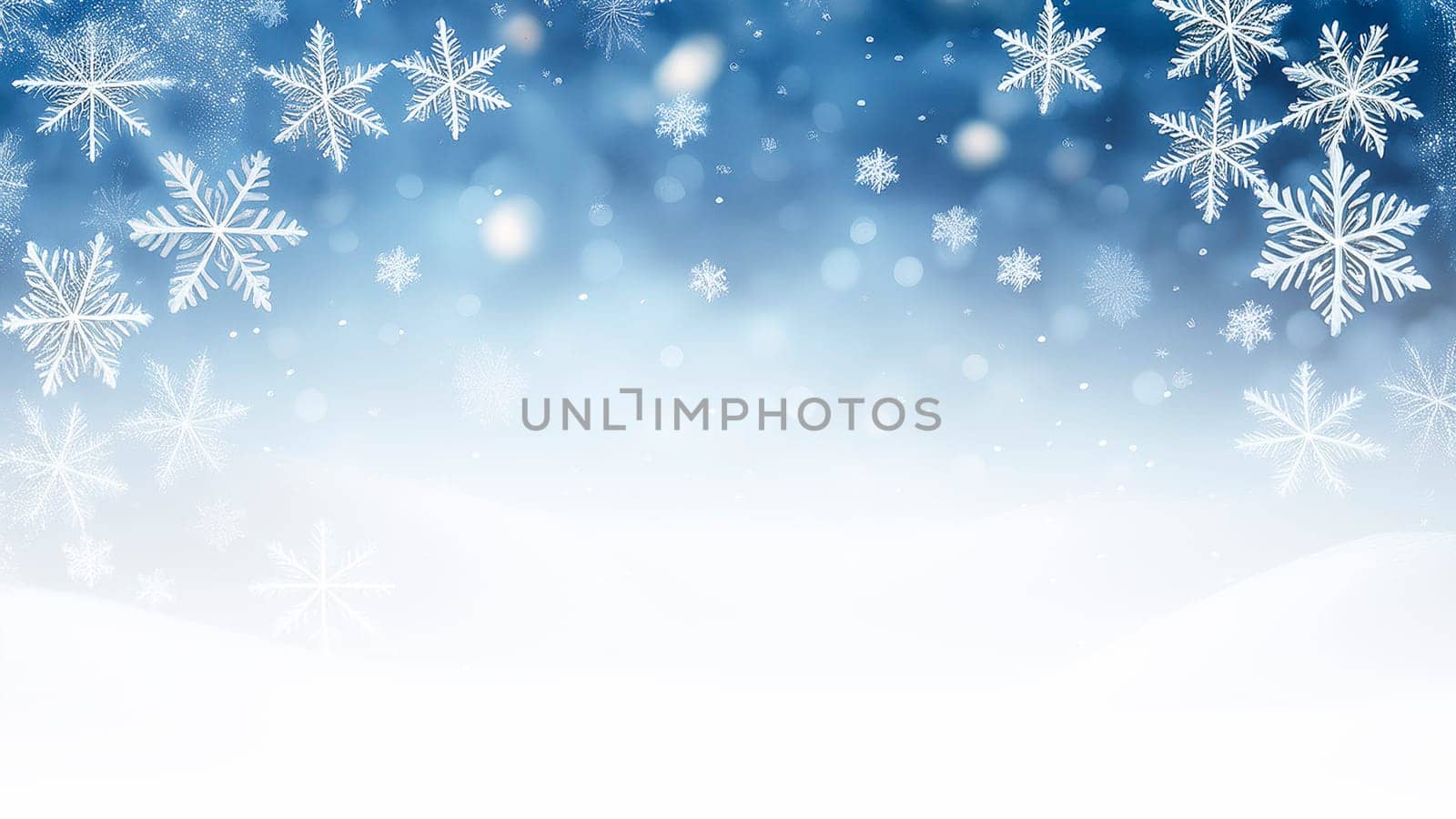 Winter background with snowflakes. Christmas and New Year concept. AI generated