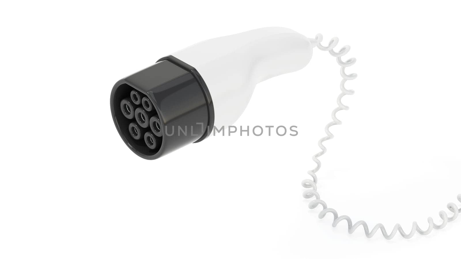 Electric vehicle battery charger isolated on white background. 3D illustration.