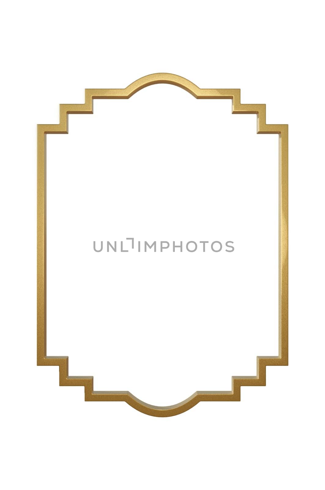 Gold vintage frames on transparent Background .