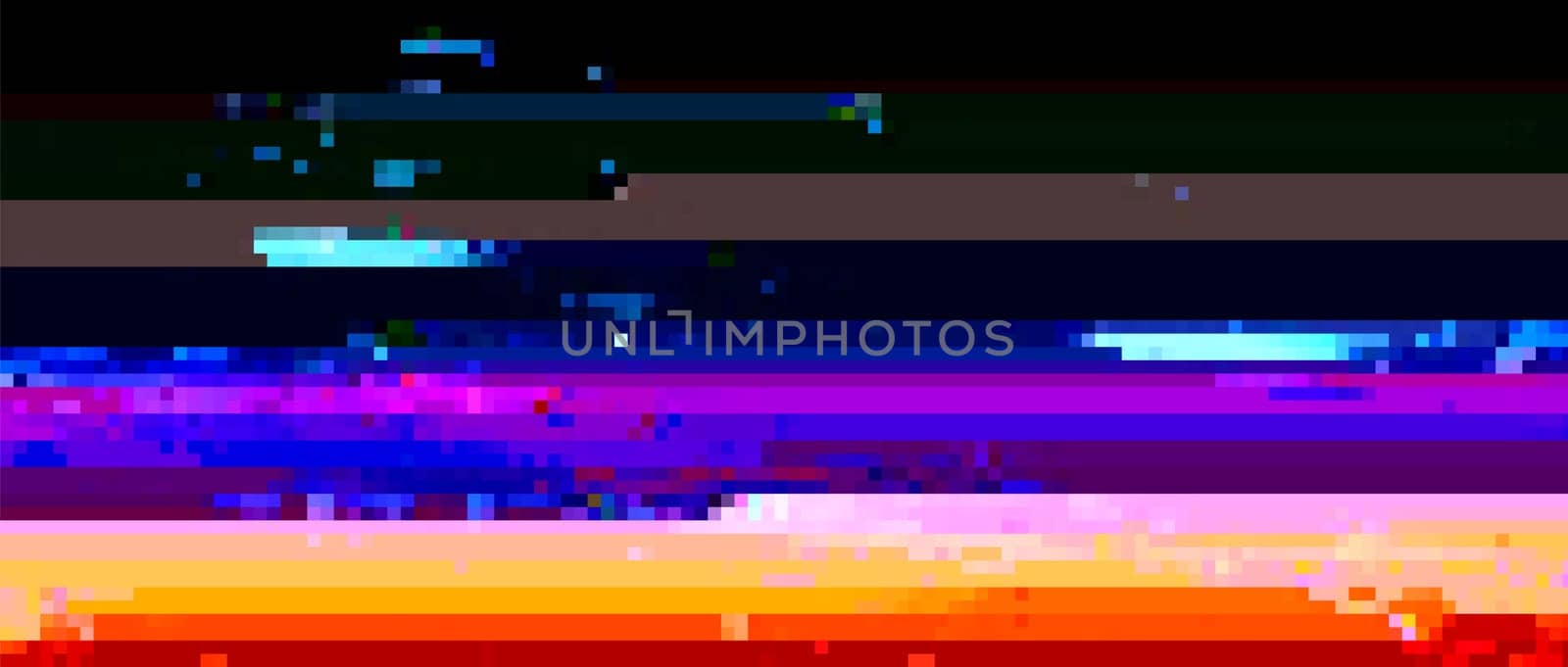 Trendy glitch pattern on dark background. Abstract vector geometric elements