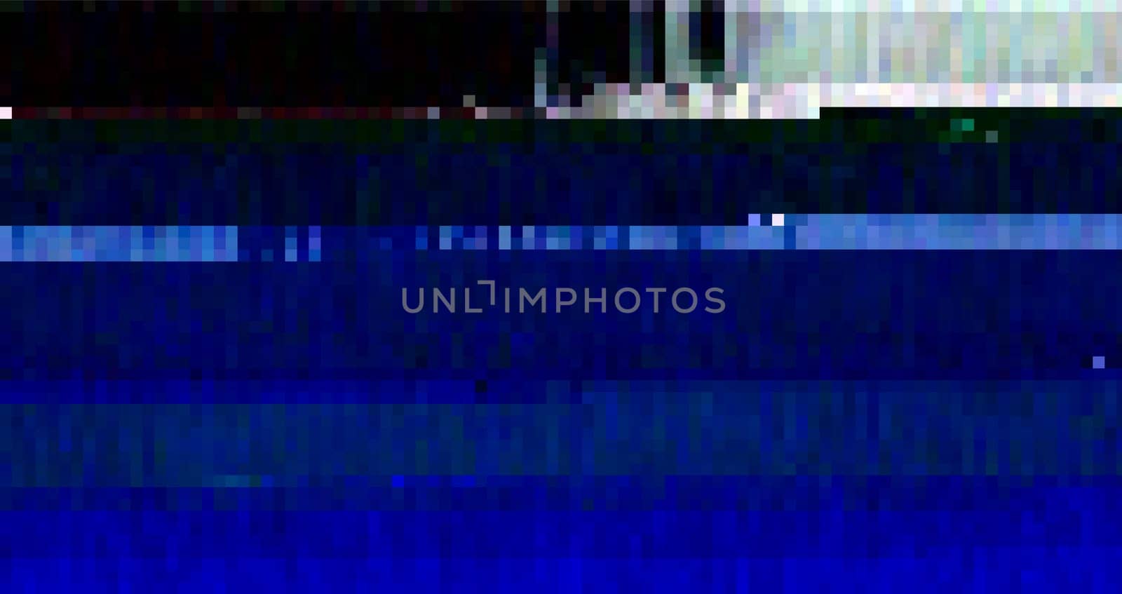 Trendy glitch pattern on dark background. Abstract vector geometric elements
