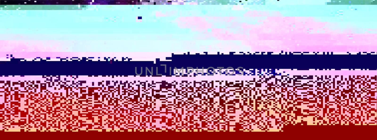 Trendy glitch pattern on dark background. Abstract vector geometric elements