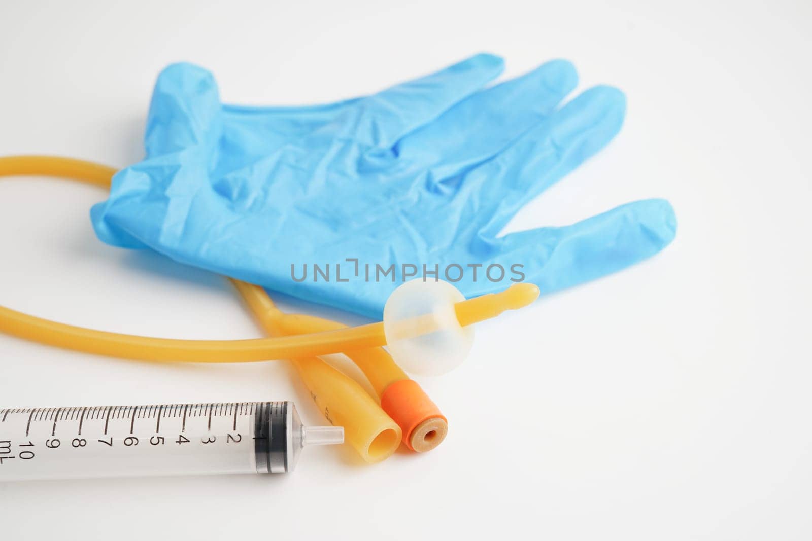 Foley catheter and urine drainage bag collect urine for disability or patient in hospital.