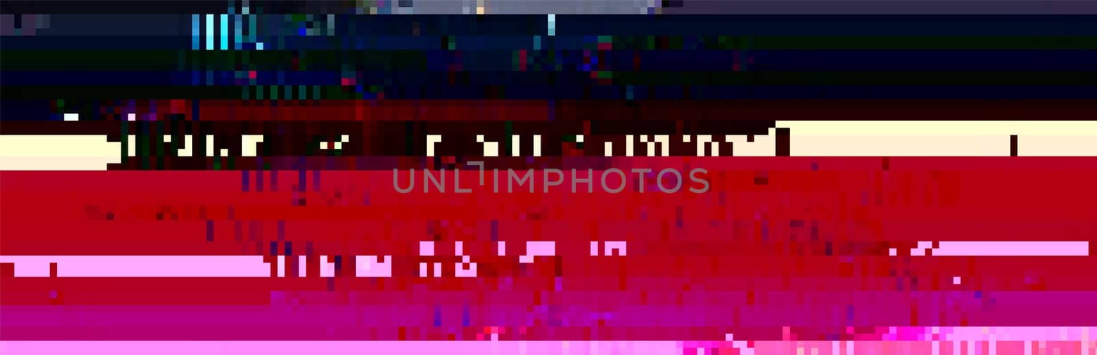Trendy glitch pattern on dark background. Abstract vector geometric elements