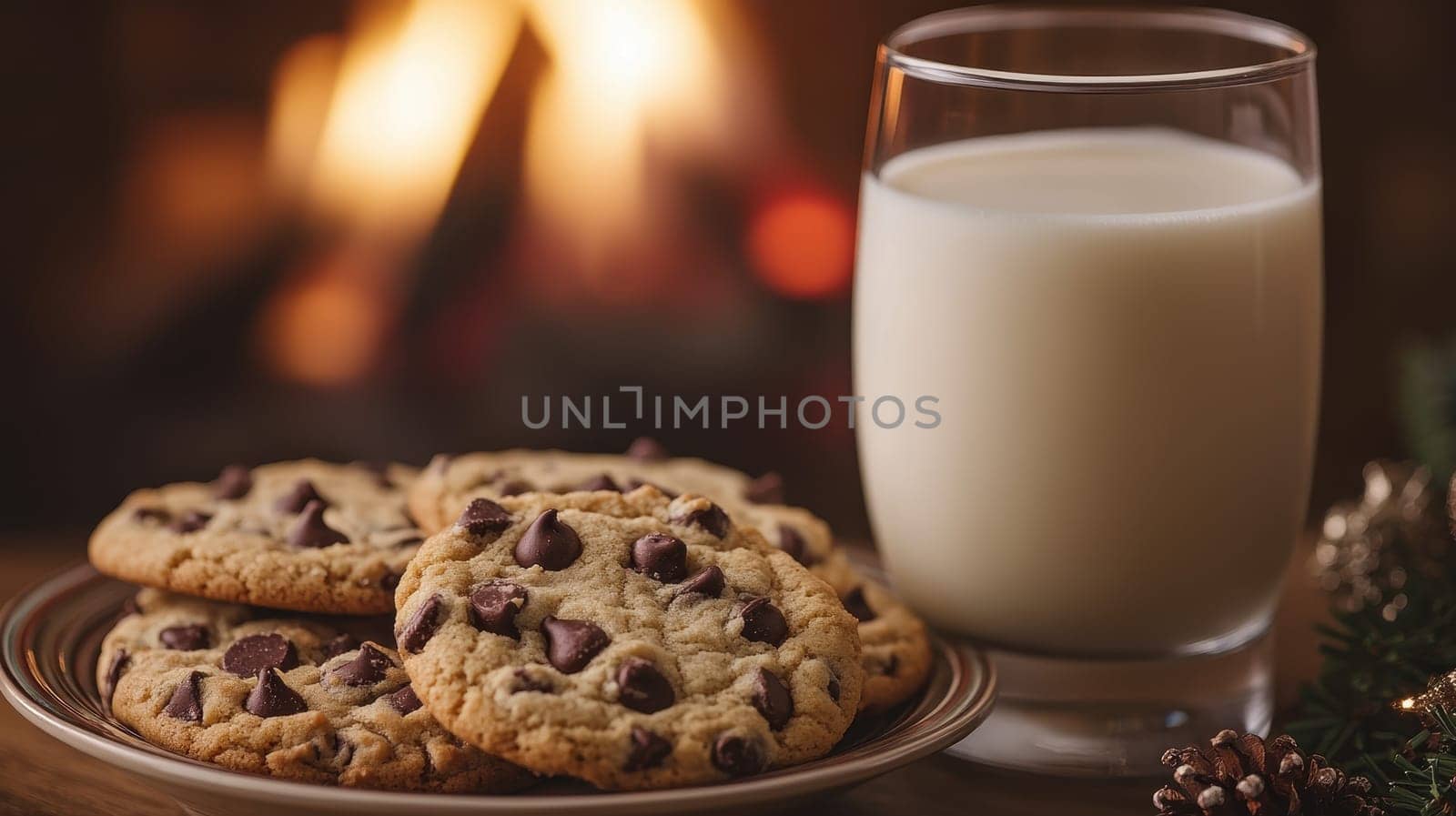 Milk and Cookies by the Fireplace, Cozy Winter Treat