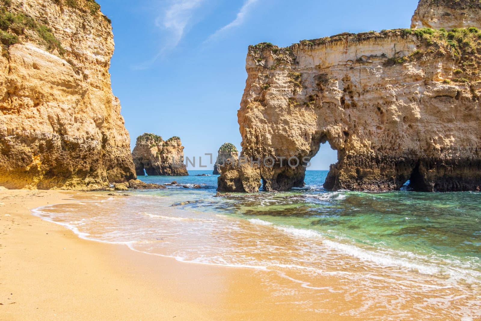 Beach photographed in the Algarve region of Portugal