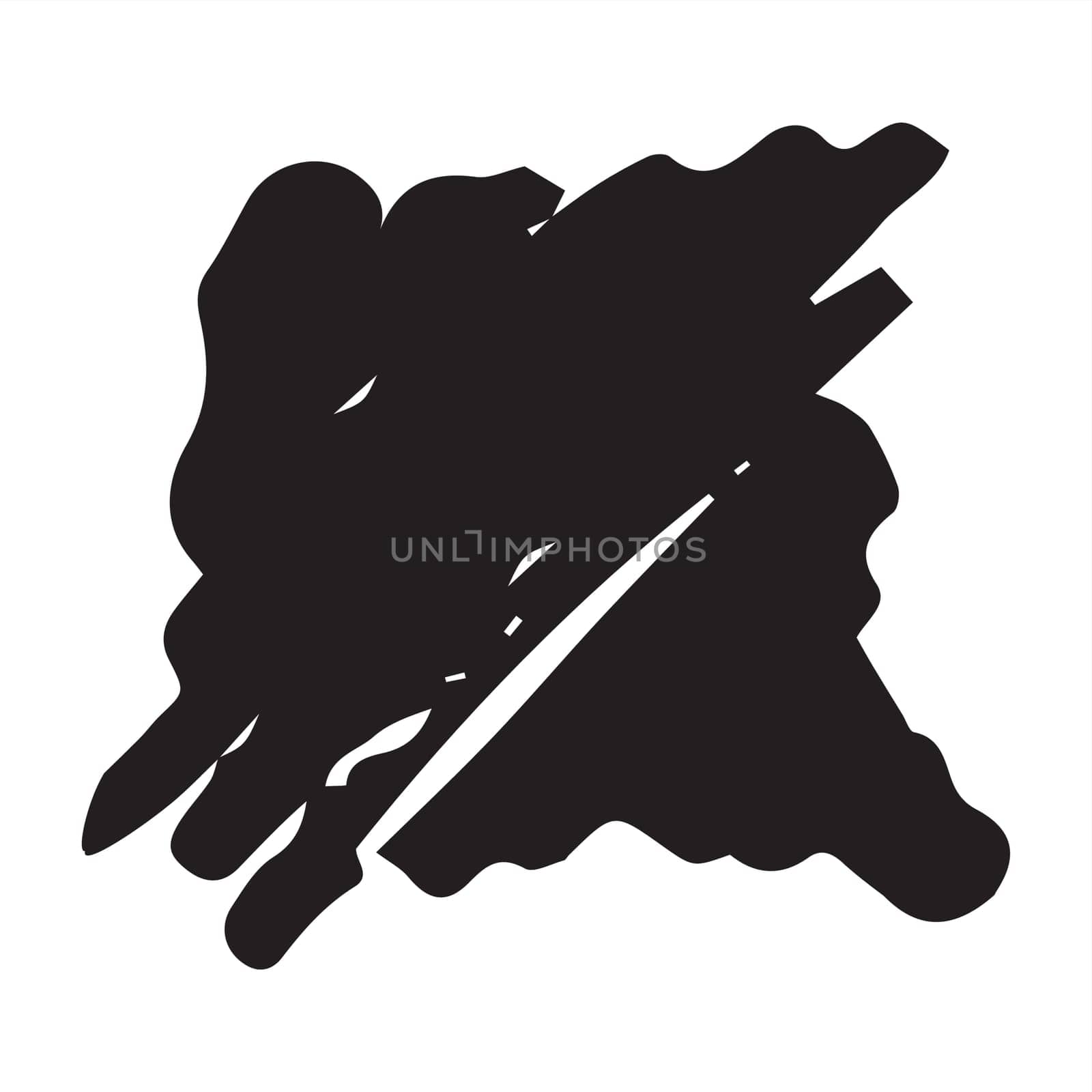 Grunge square hand painted with ink paint, isolated on white background. Vector illustration