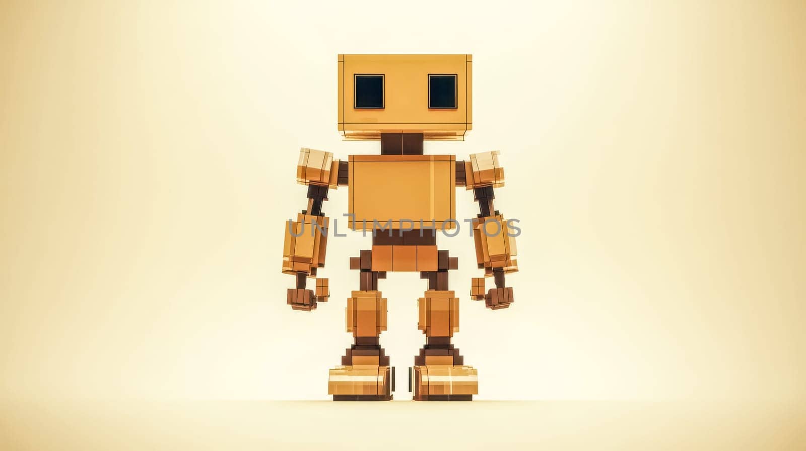 Charming robot stands gracefully against a vibrant background in this futuristic 3d illustration, perfect for conveying themes of technology and innovation in design projects