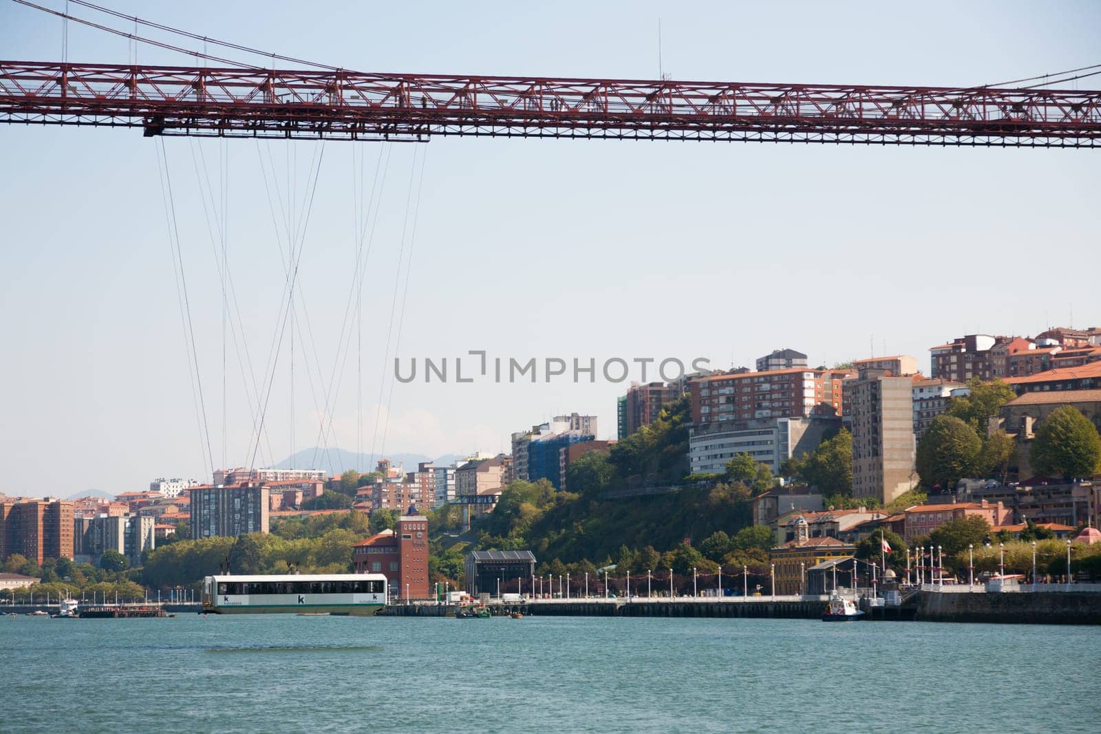 Steel transporter bridge. Vizcaya bridge between Portugalete and Las Arenas, Spain