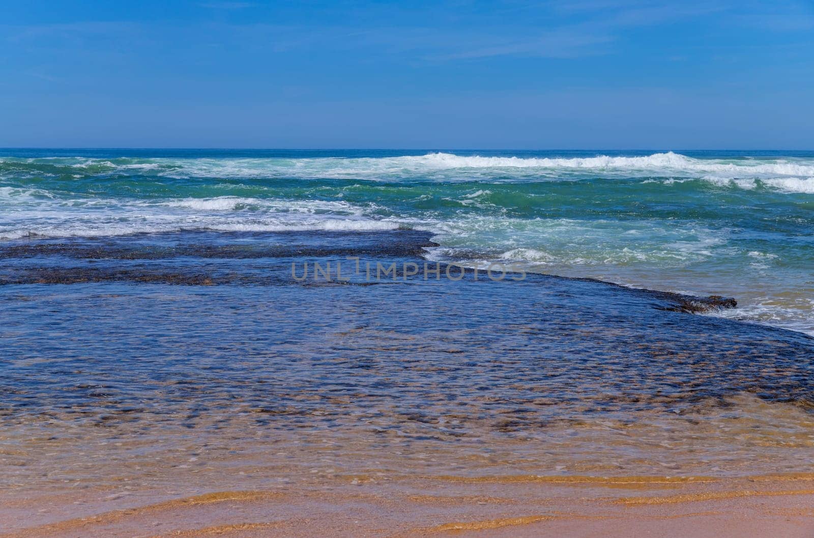 Rocky beach in Ericeira, near Lisbon. Portugal