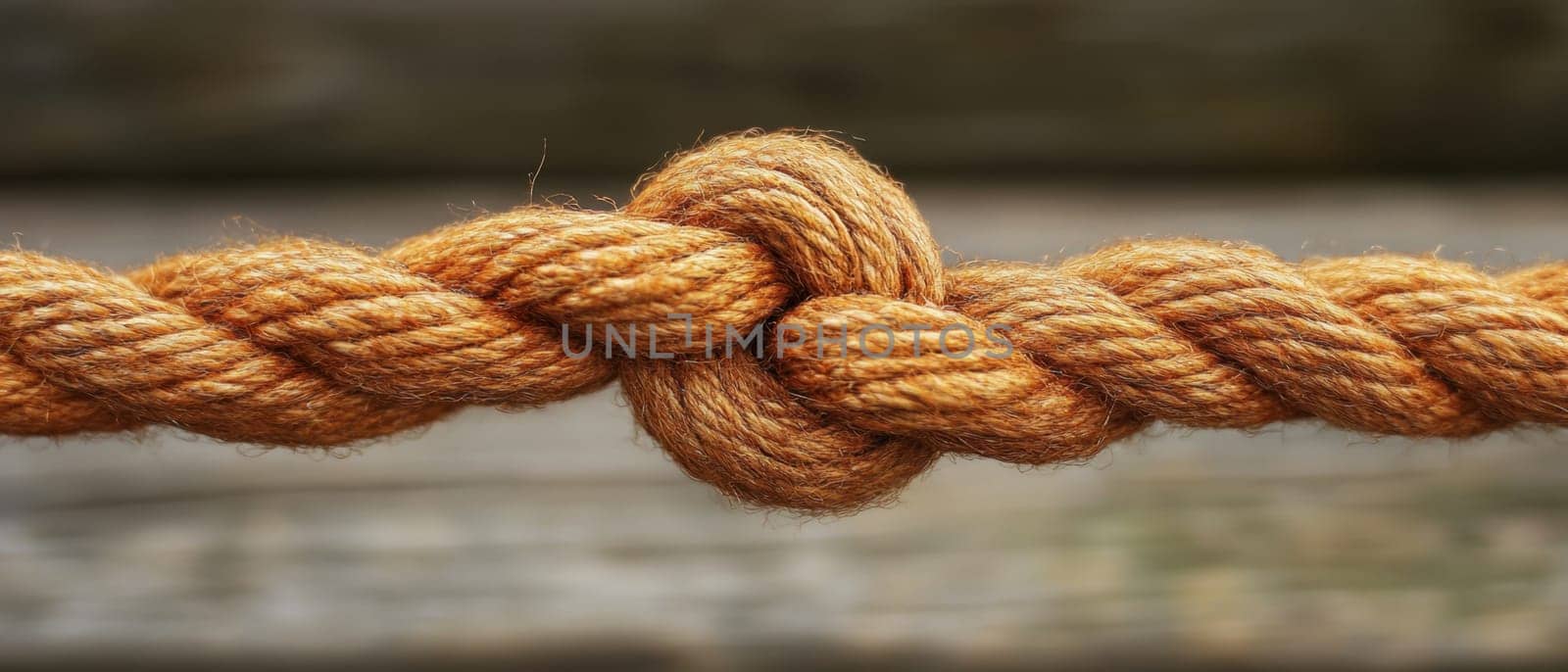 A tightly bound knot on a brown rope demonstrates strength and durability suitable for various practical applications and crafts.