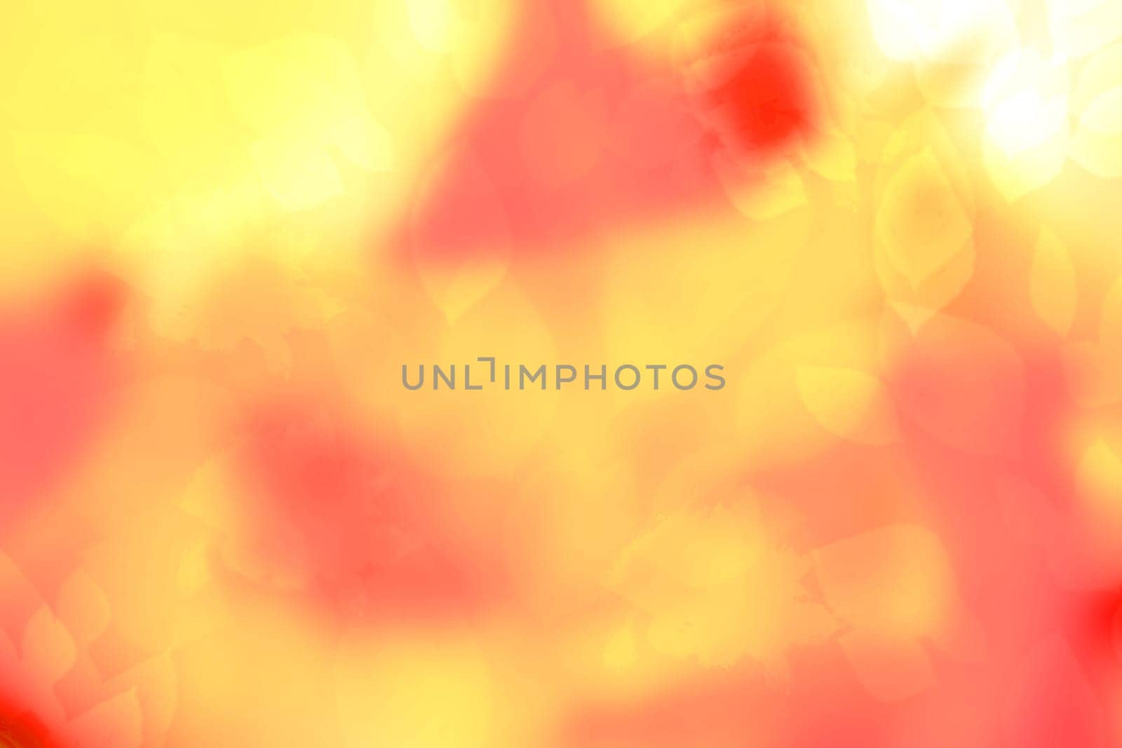 Hello autumn background. Abstract autumn gradient gold yellow orange bright background texture with leaves and bokeh circles. Indian summer. Card design with space text. Beautiful backdrop.