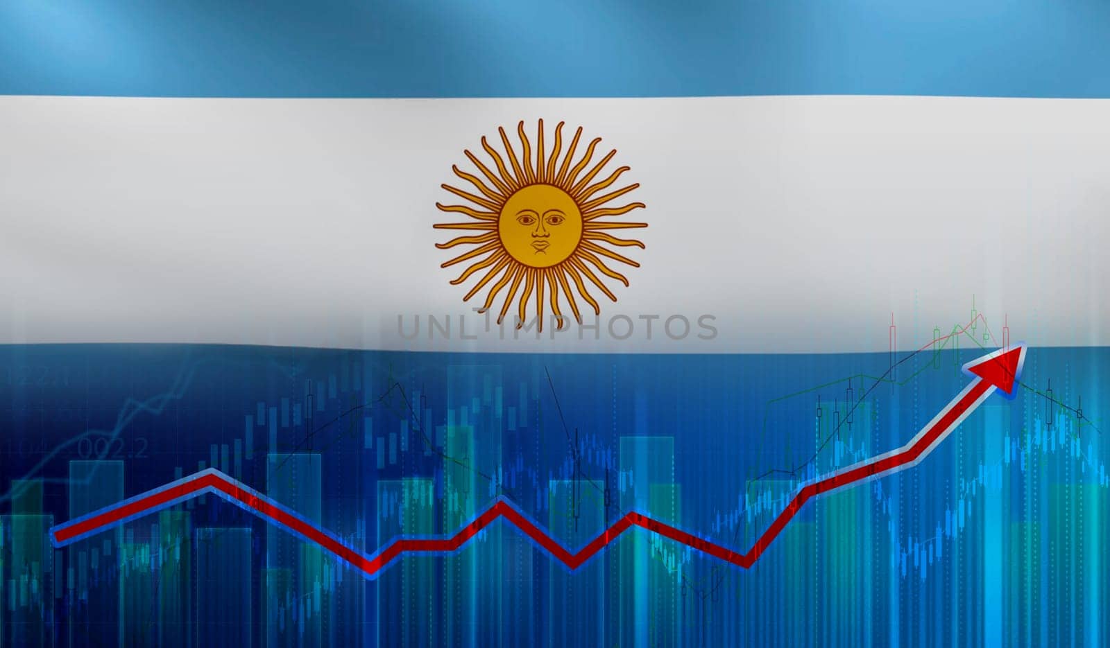 Graph of recovery of the Argentine economy. Rise of the Argentine economy in the graph