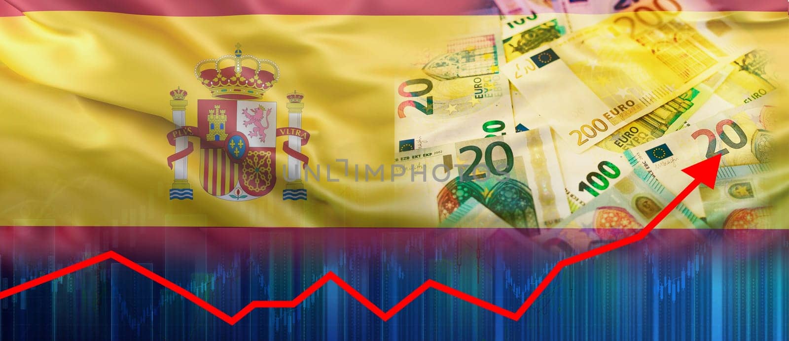 Graph of recovery of the economy of Spain. Growth of the Spanish economy on the financial graph
