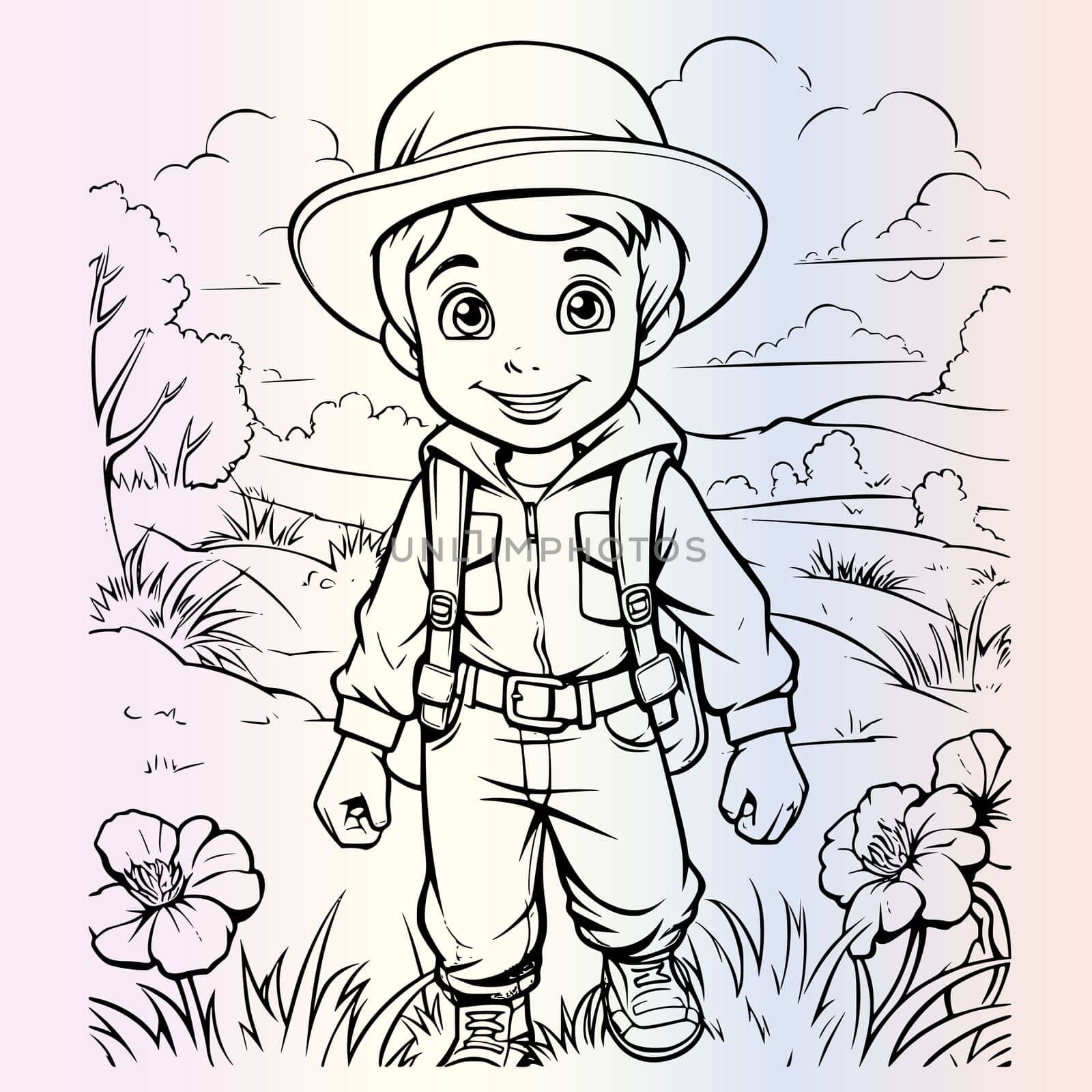 Farmer Coloring Page For Kids