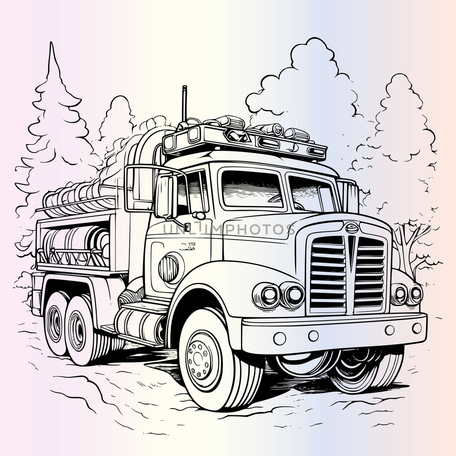 Firetruck Coloring Page For Kid