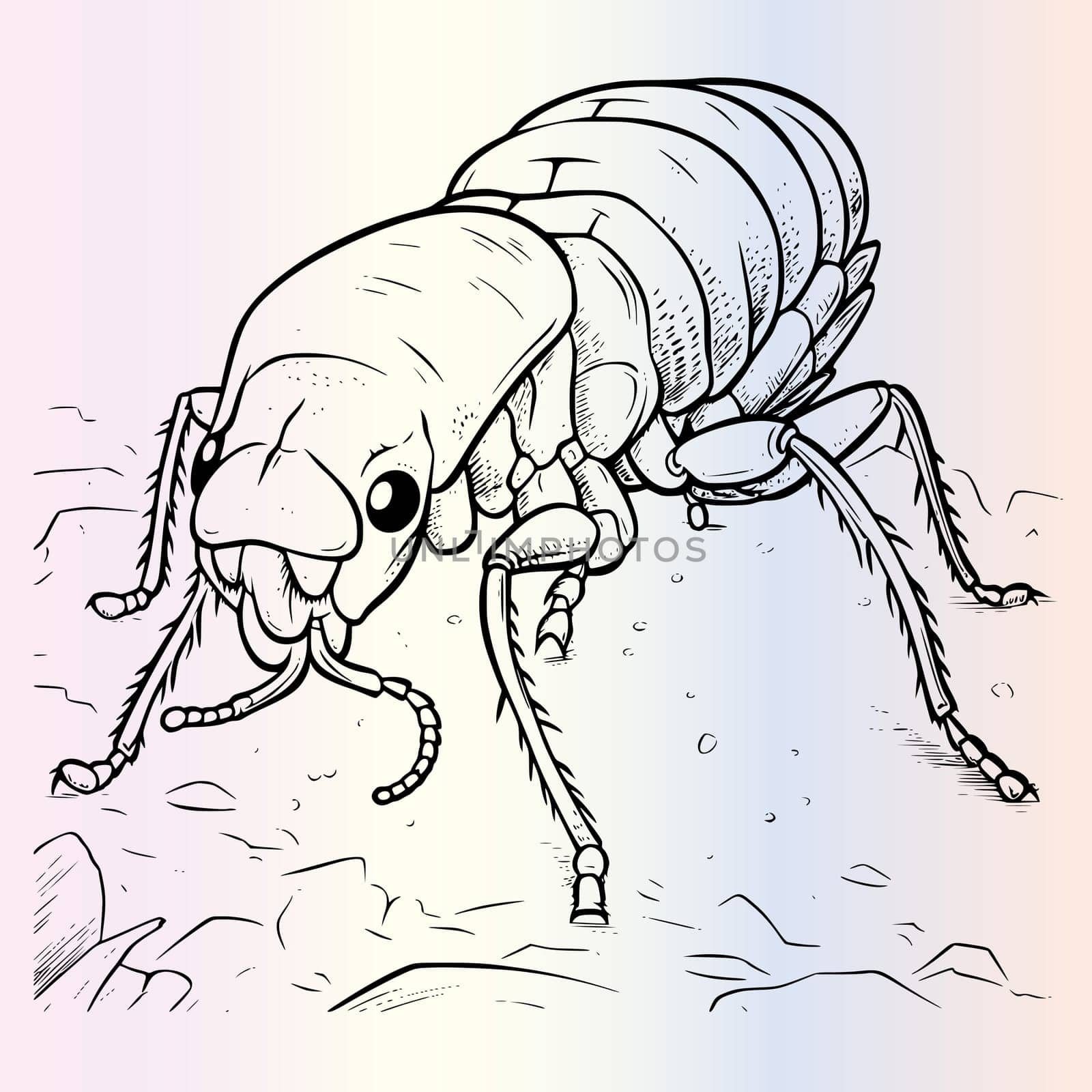 Fleas Coloring Page Drawing For Kids