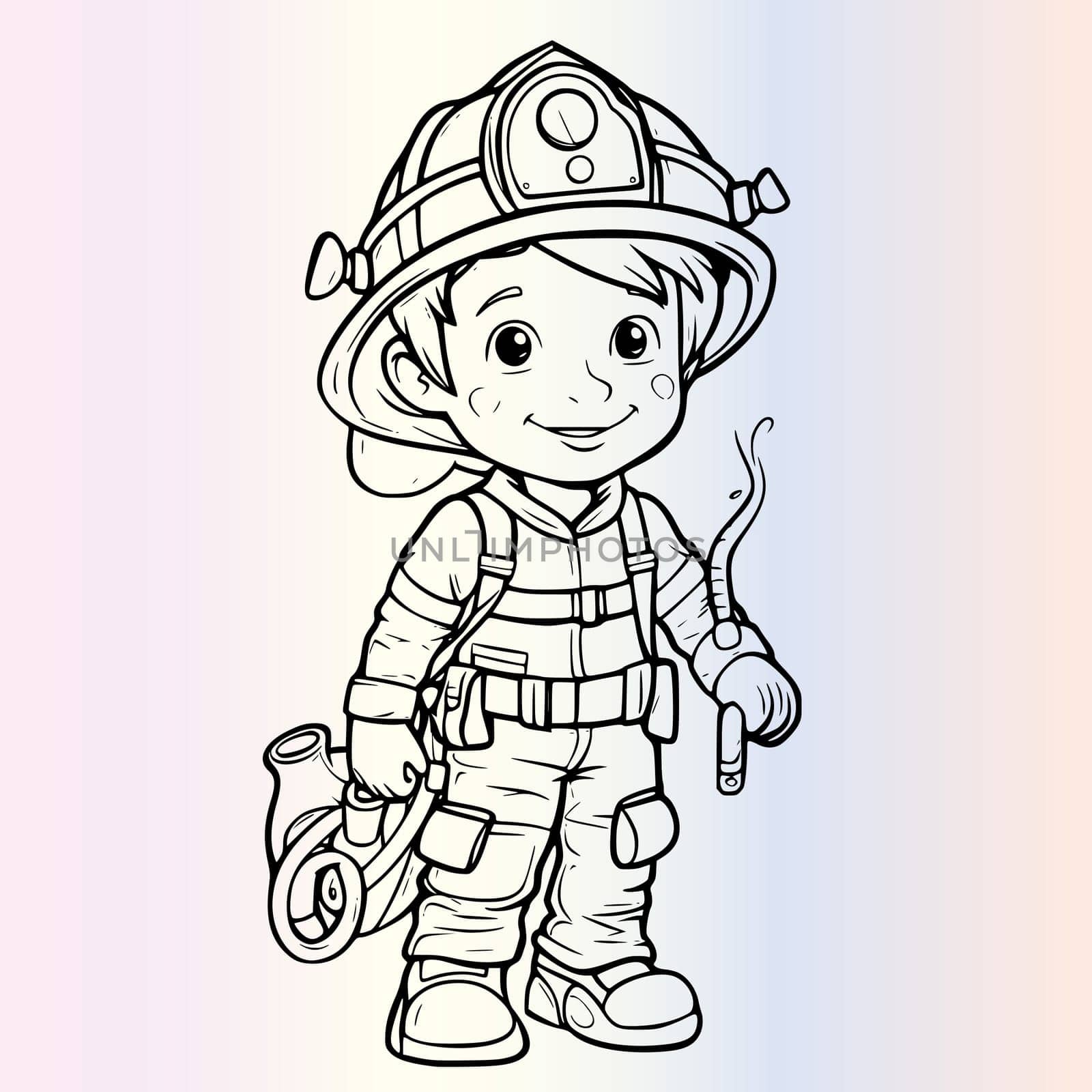 Firefighter Coloring Page For Kids