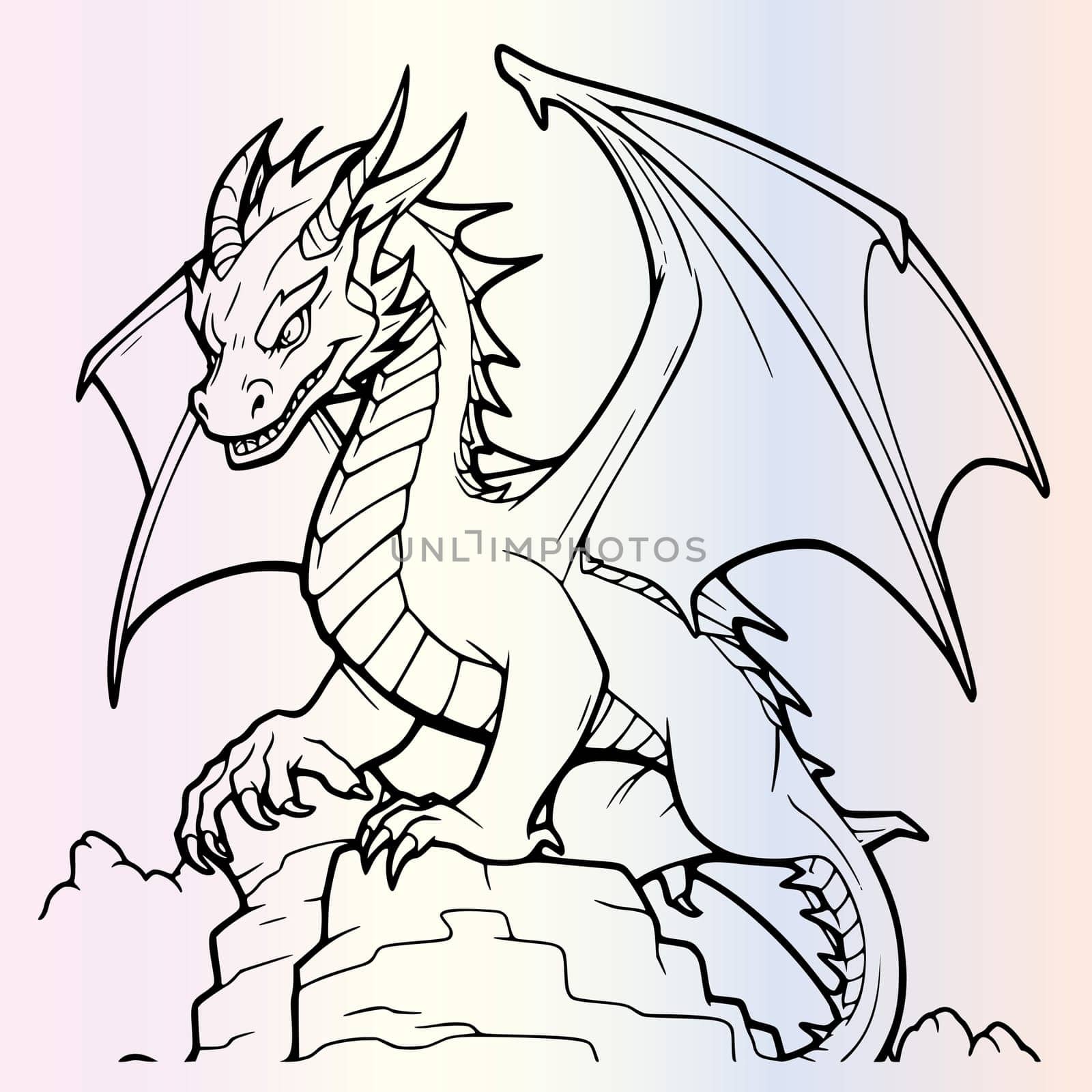 Flying Dragon Coloring Page For Kids 545