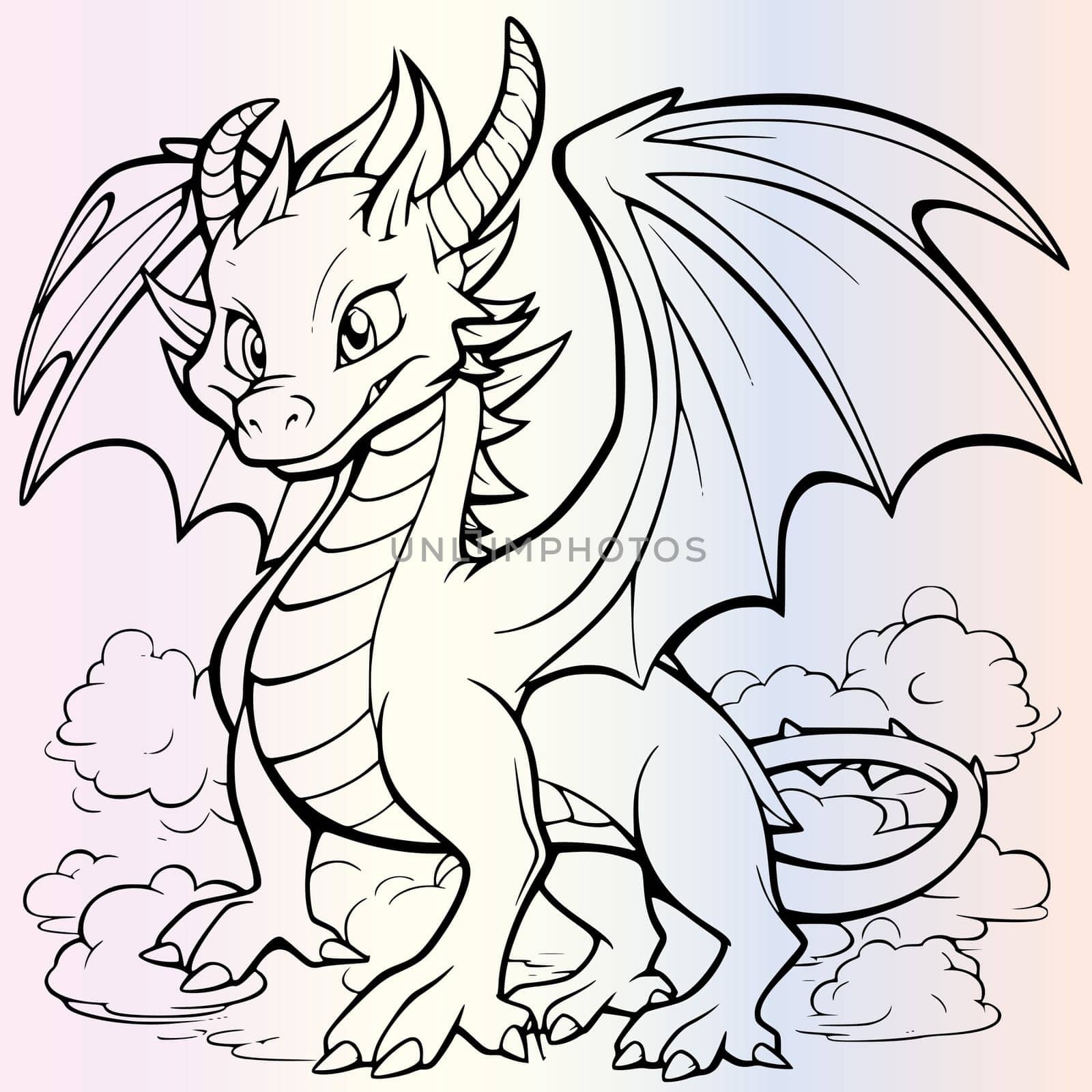 Flying Dragon Coloring Page For Kids 545