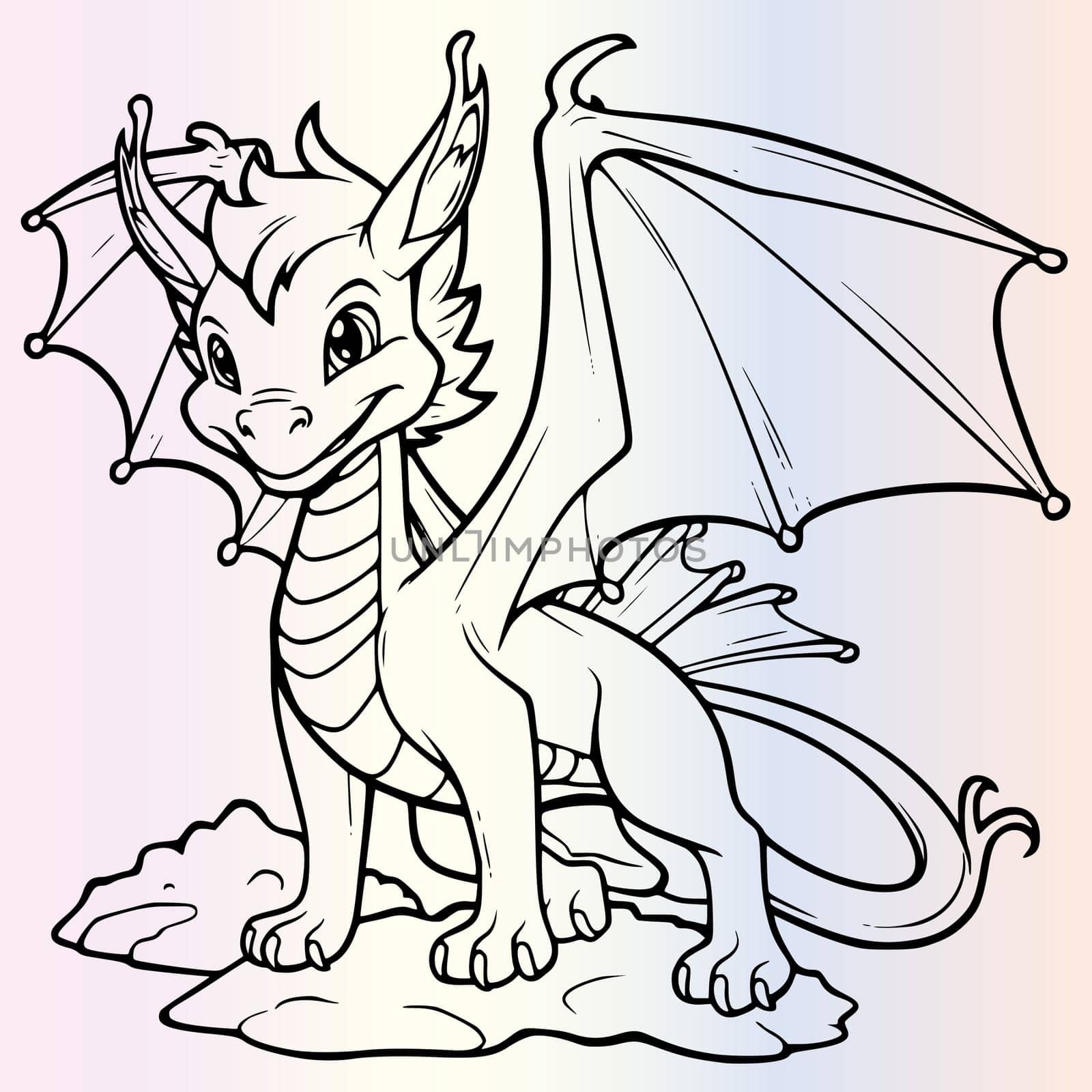 Flying Dragon Coloring Page For Kids 545