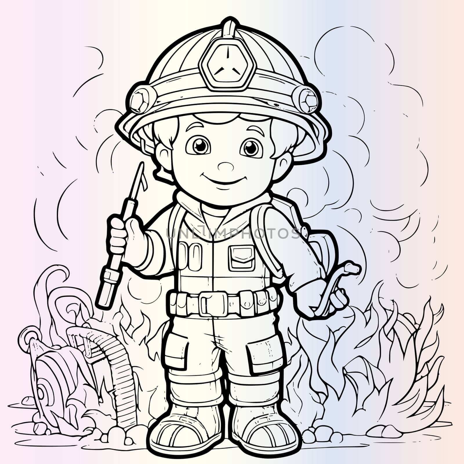 Firefighter Coloring Page For Kids