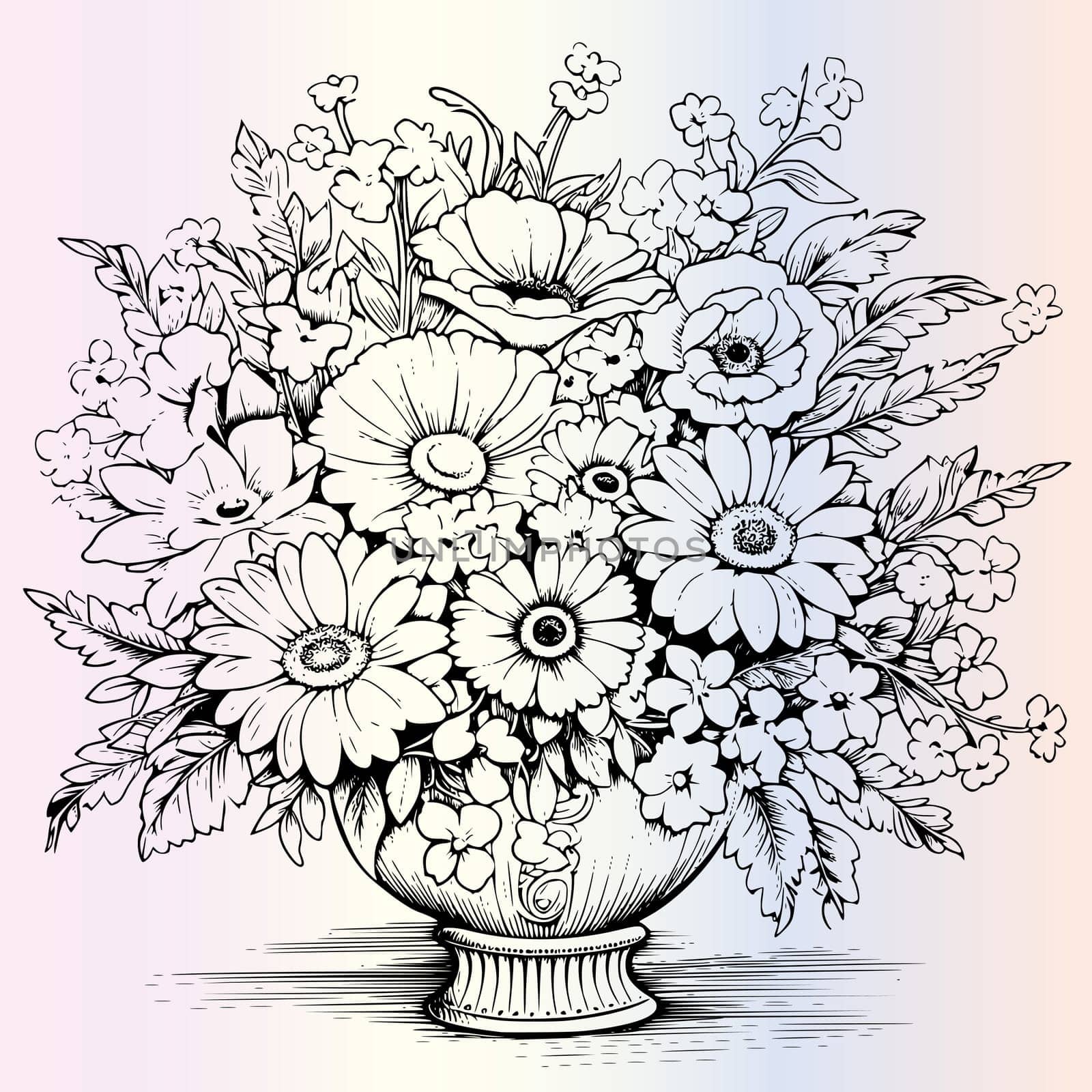 Flowers Bouquet Coloring Page For Kids