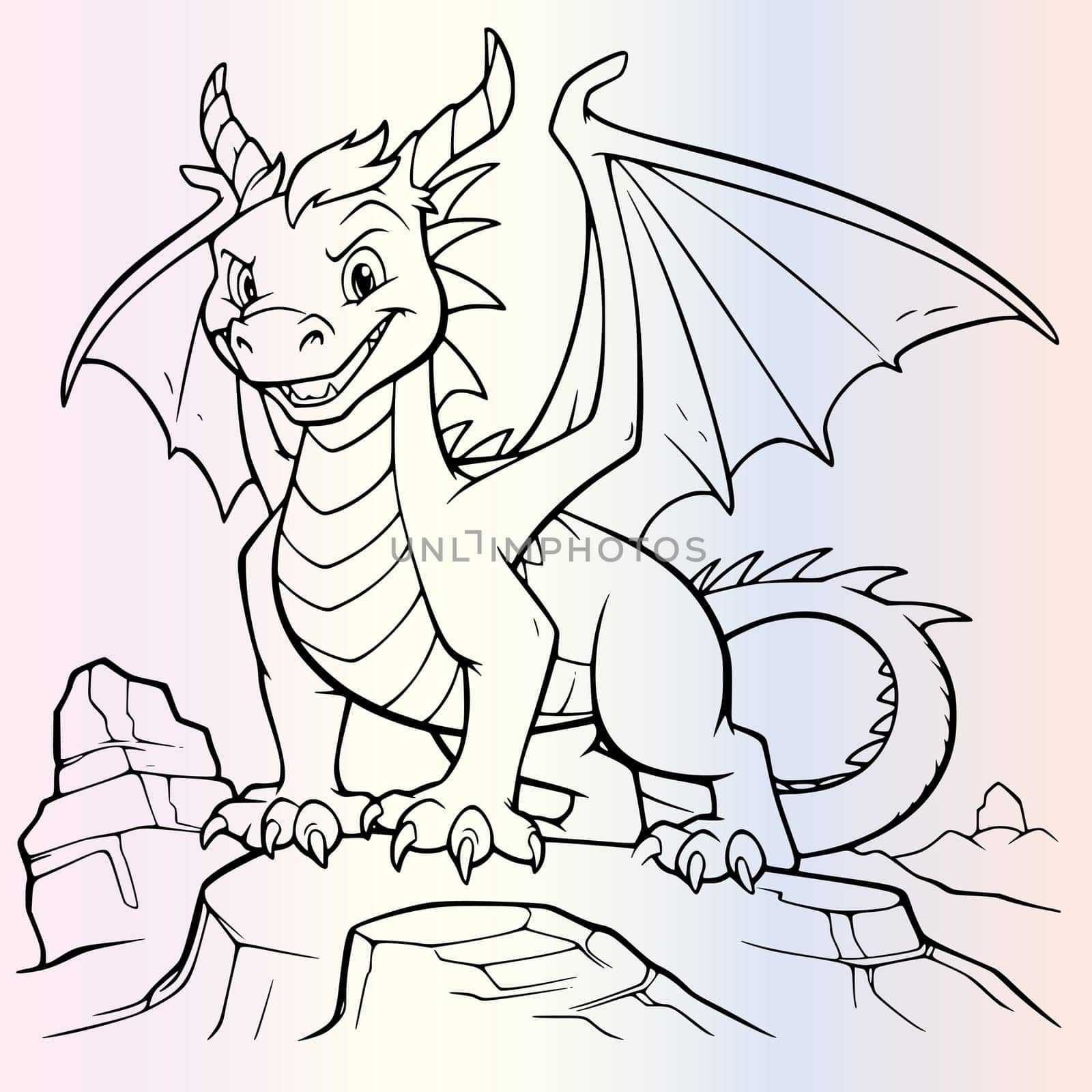 Flying Dragon Coloring Page For Kids 545