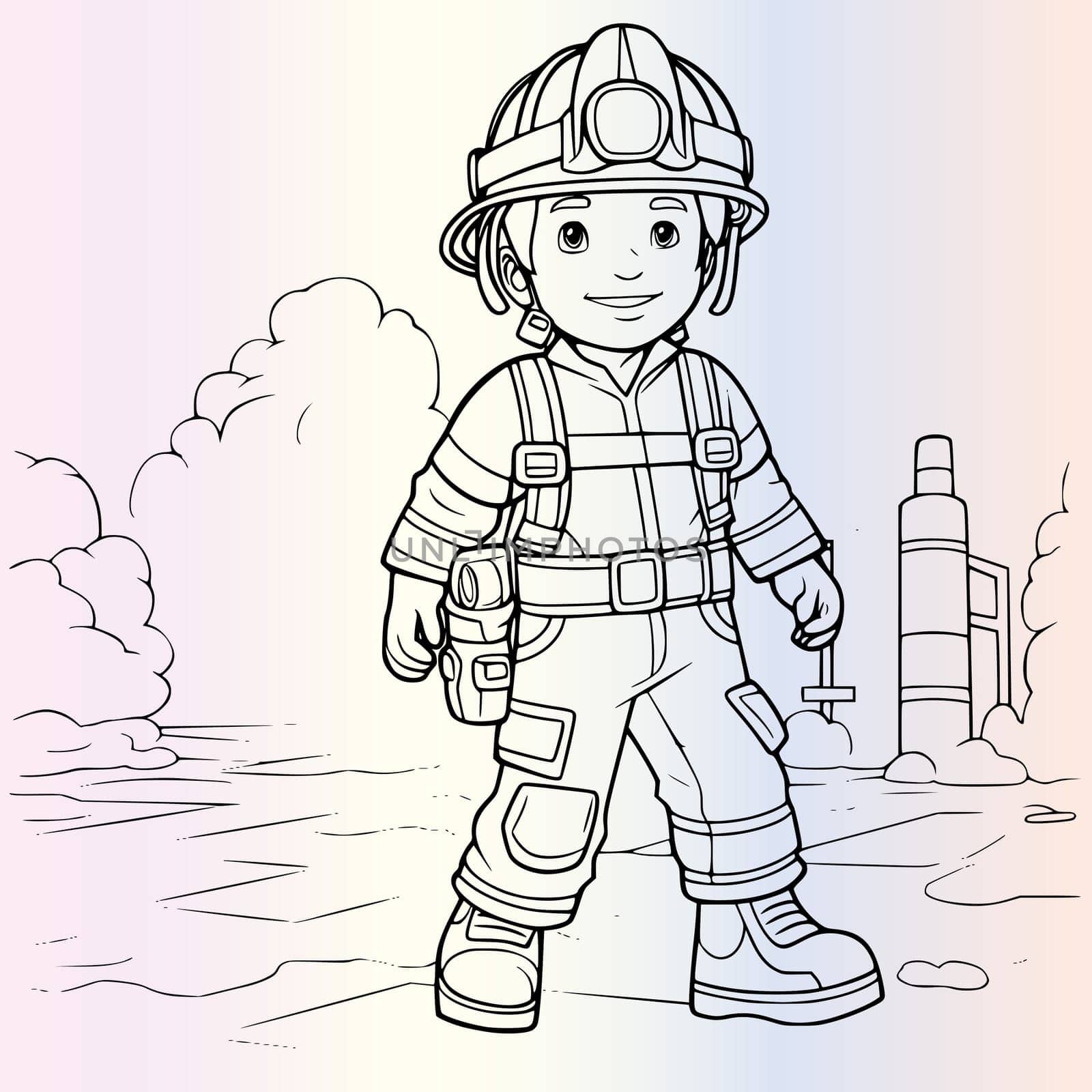 Firefighter Coloring Page For Kids