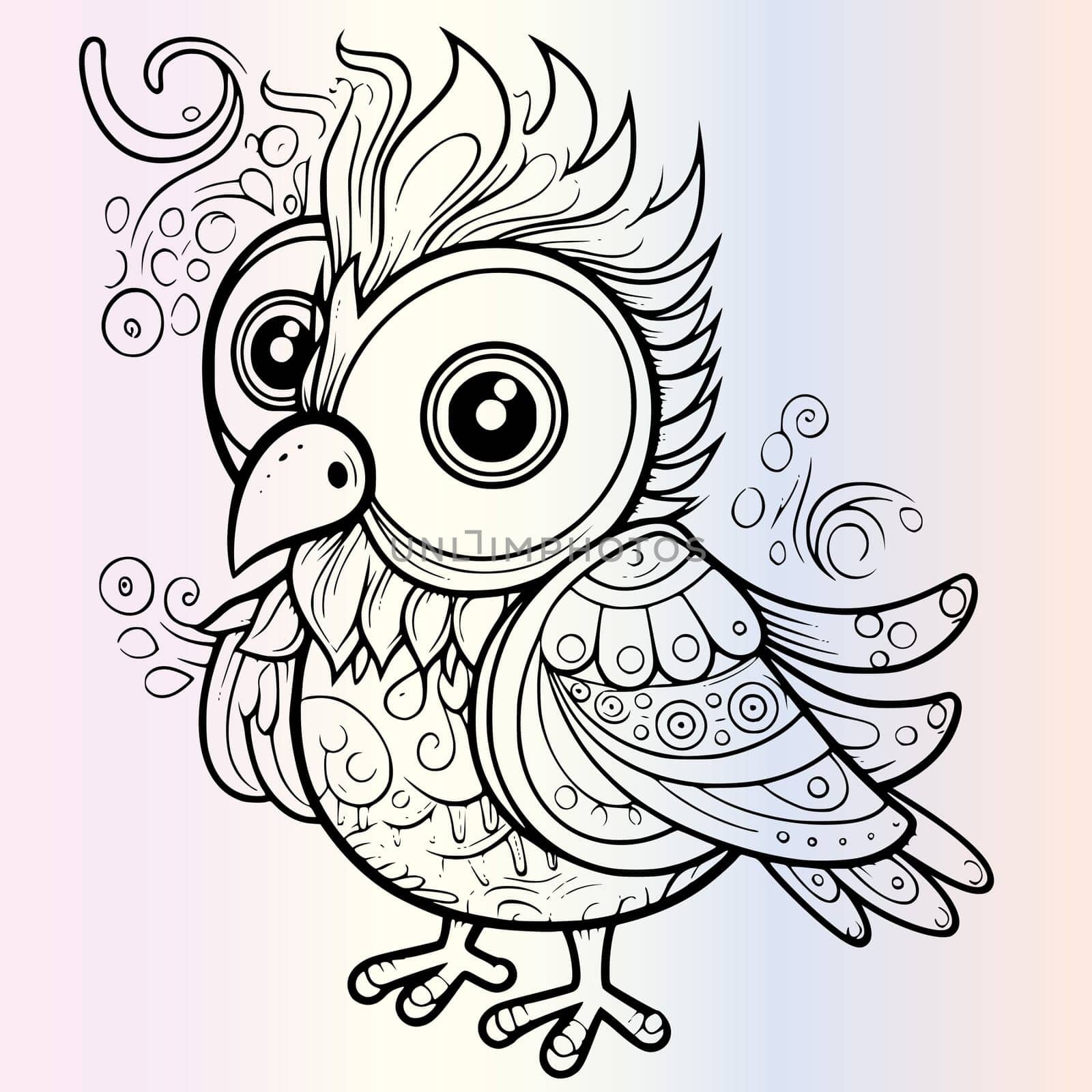 Funny Bird Coloring Page For Kids