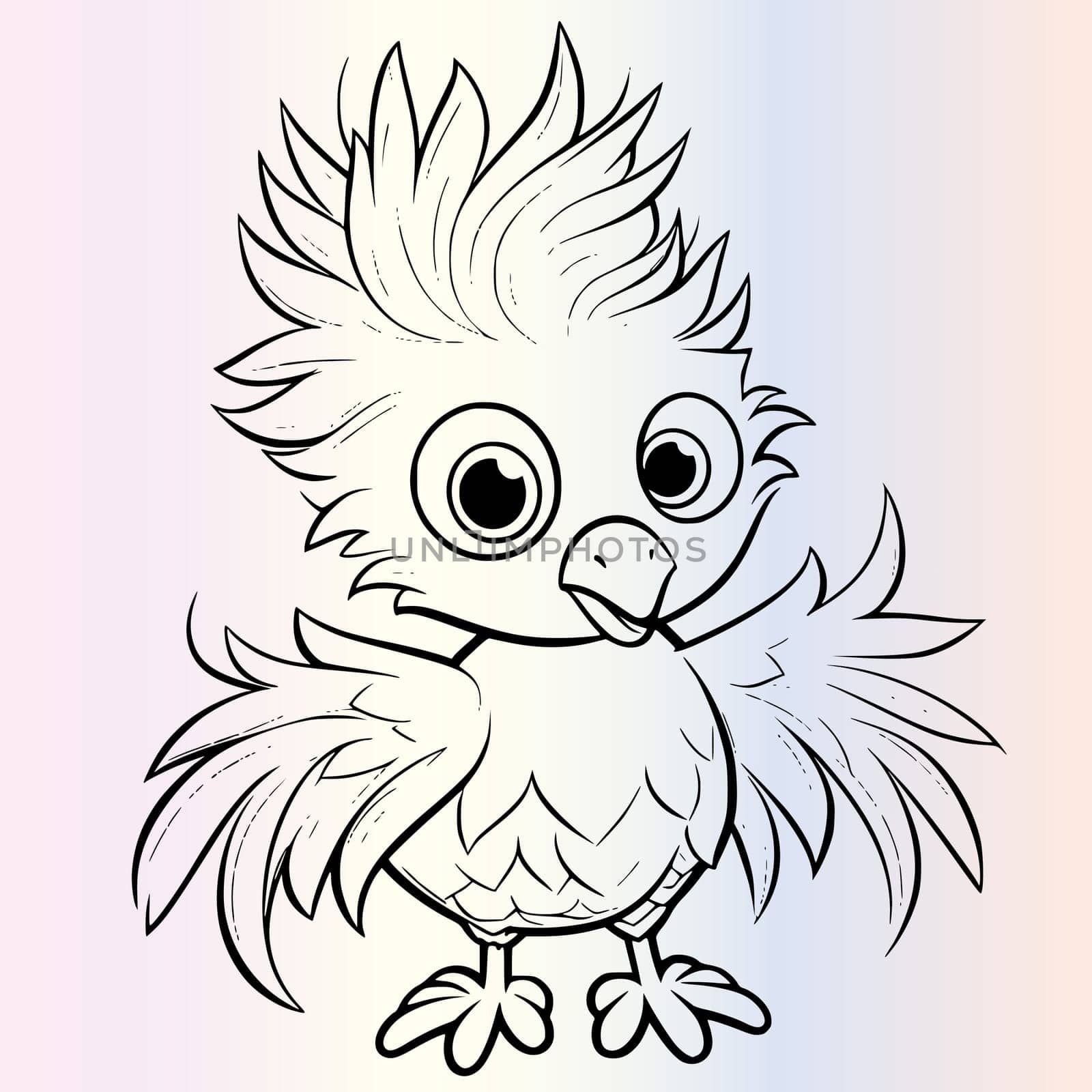 Funny Bird Coloring Page For Kids
