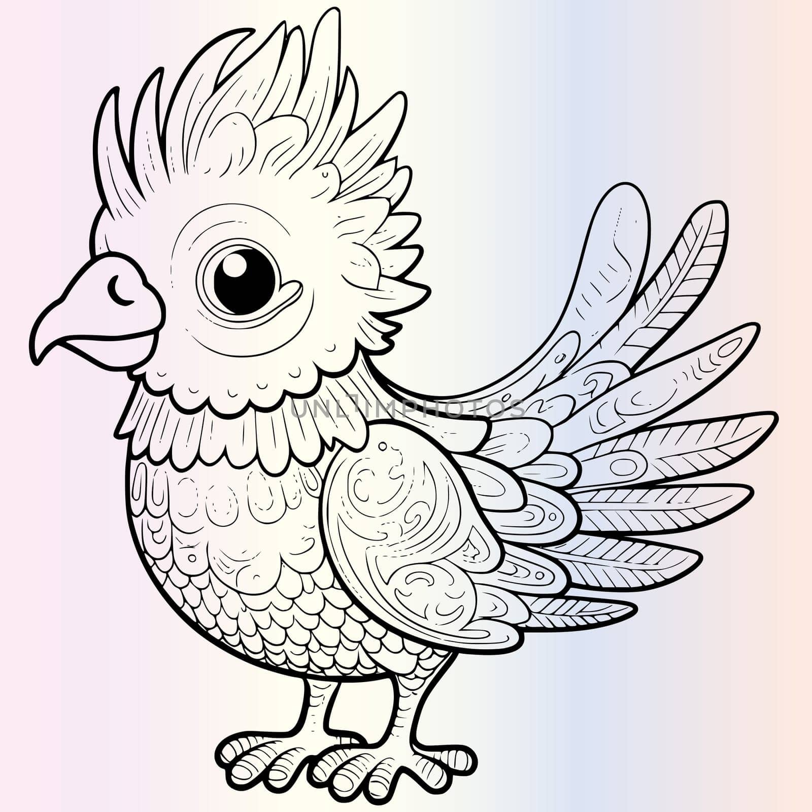 Funny Bird Coloring Page For Kids