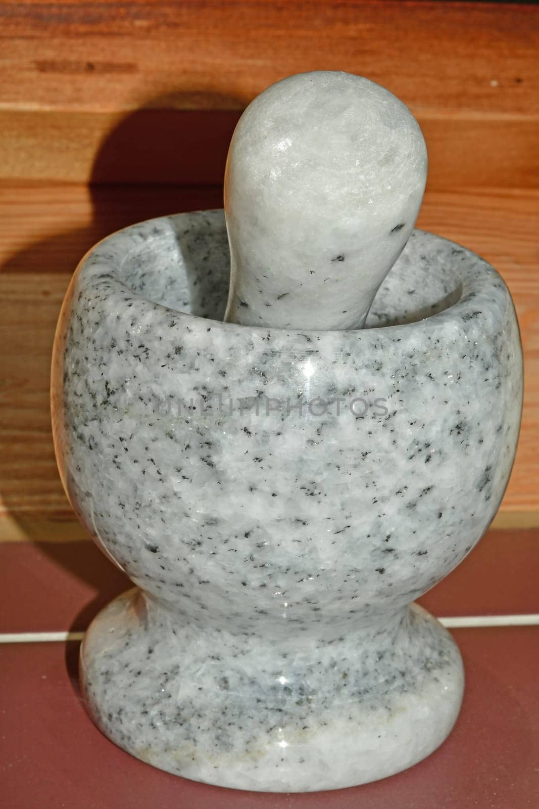 marble mortar in a closeup