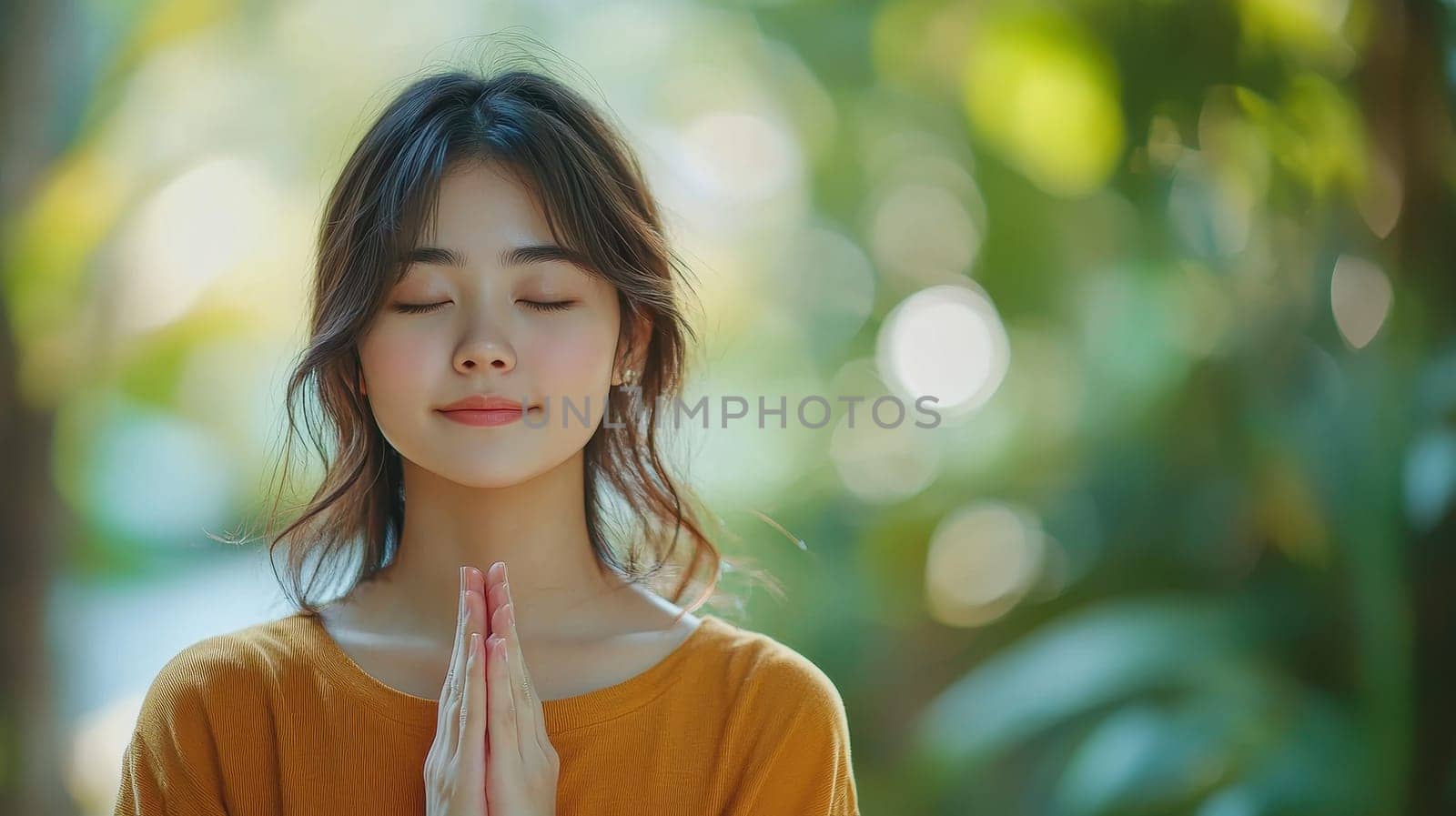 Serene Woman Meditating in Nature, Finding Peace and Mindfulness