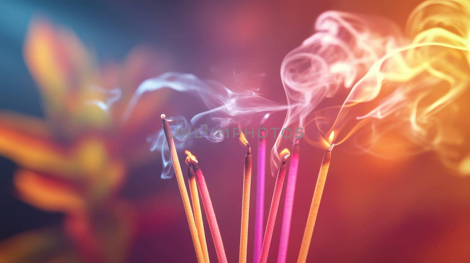 Incense Sticks with Smoke, Aromatherapy, Relaxation, and Spirituality