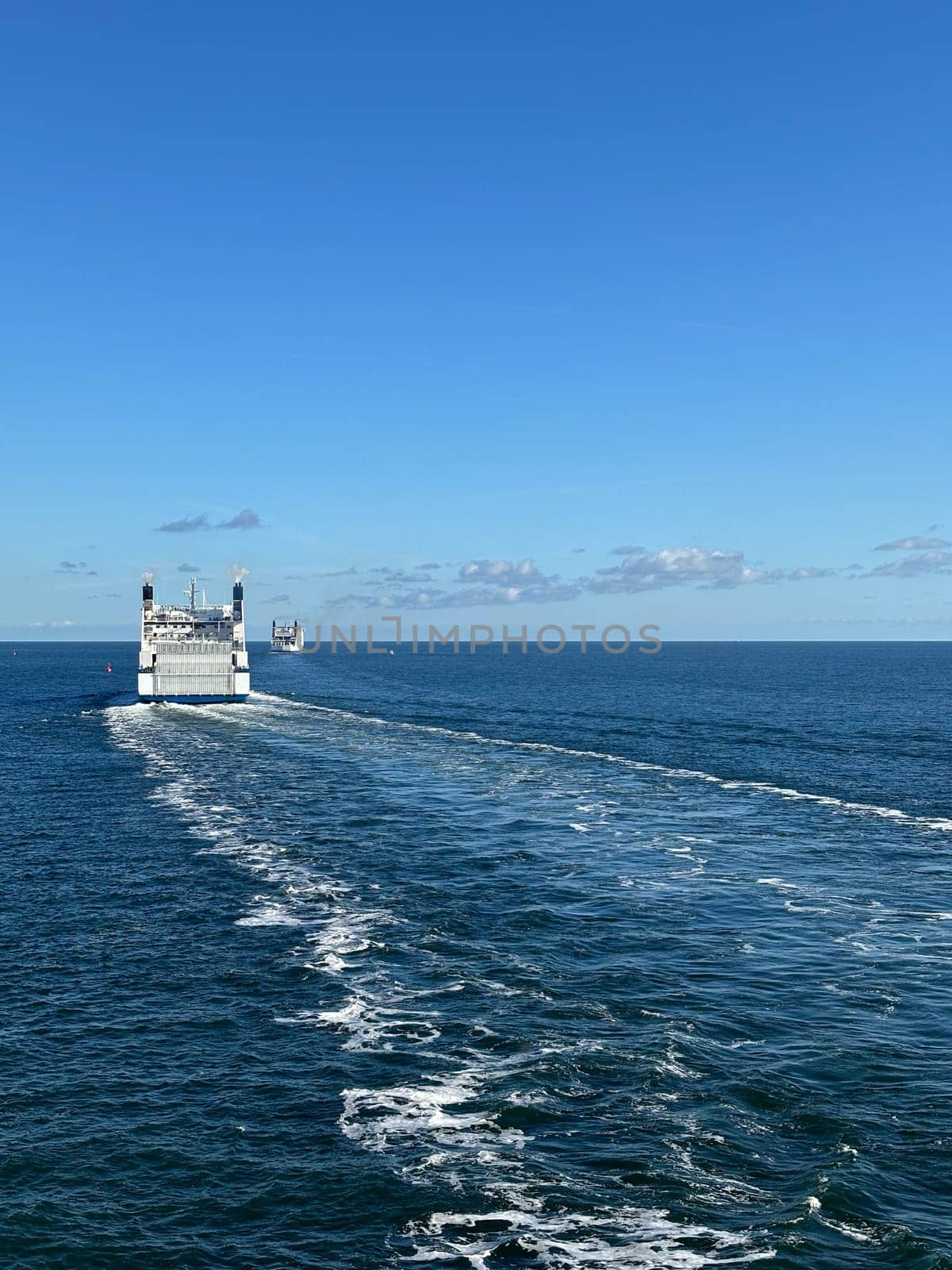 Ferry ships crossing the baltic sea from Rostock in Germany to Trelleborg in Sweden