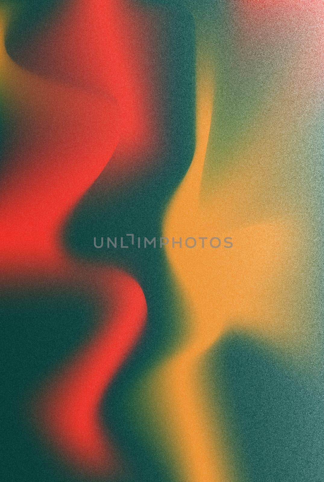 Grainy red green abstract background with smooth gradient transitions