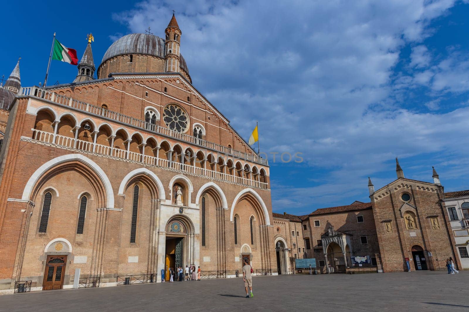 Padua, Italy - July 27, 2024: The Pontifical Basilica of Saint Anthony of Padua. Roman Catholic church and minor basilica in Padua, northern Italy