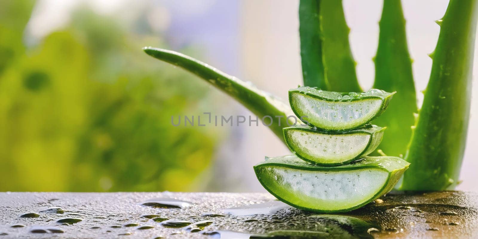 Aloe Vera pieces for cosmetics and well-being.