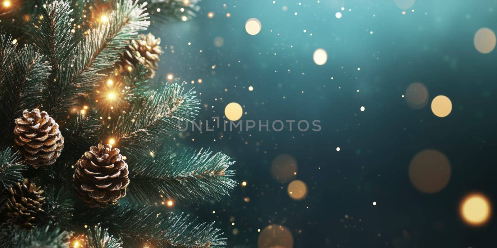 Christmas card tree with copyspace copy space invitation created with generative ai